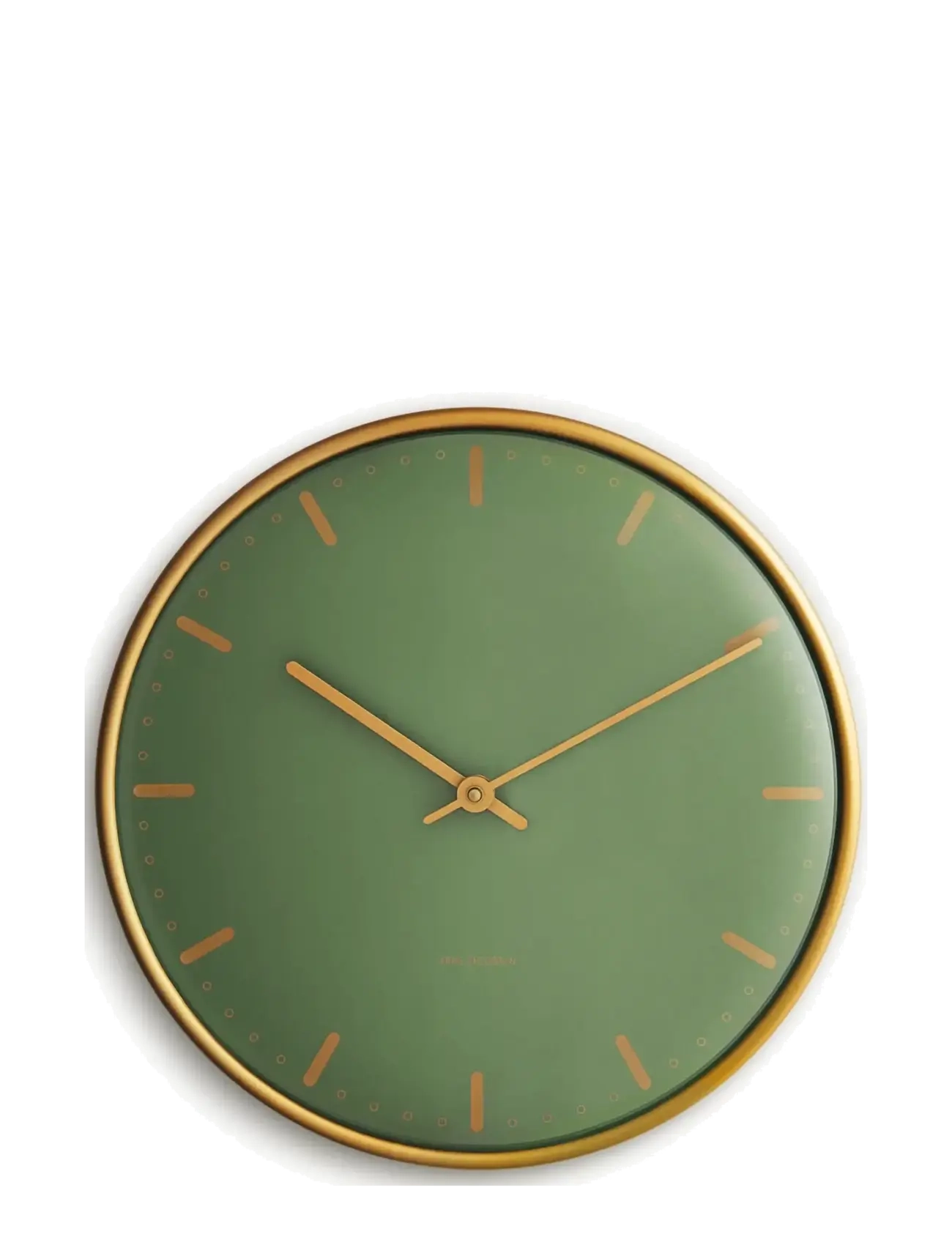 Arne Jacobsen Clocks City Hall Vægur Ø29 Cm Grøn, Vægur, Guld, Str: Ø:29CM