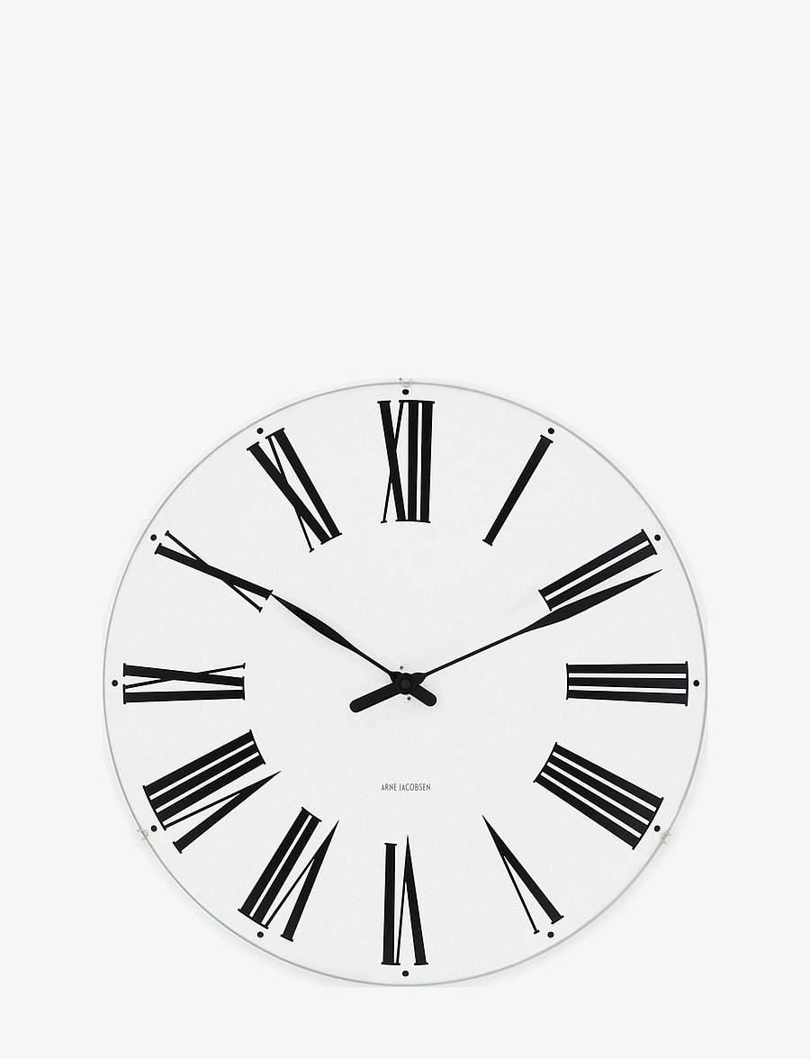 Arne Jacobsen Clocks - Roman Väggur Ø16 cm vit/svart - väggklockor - white/black - 0