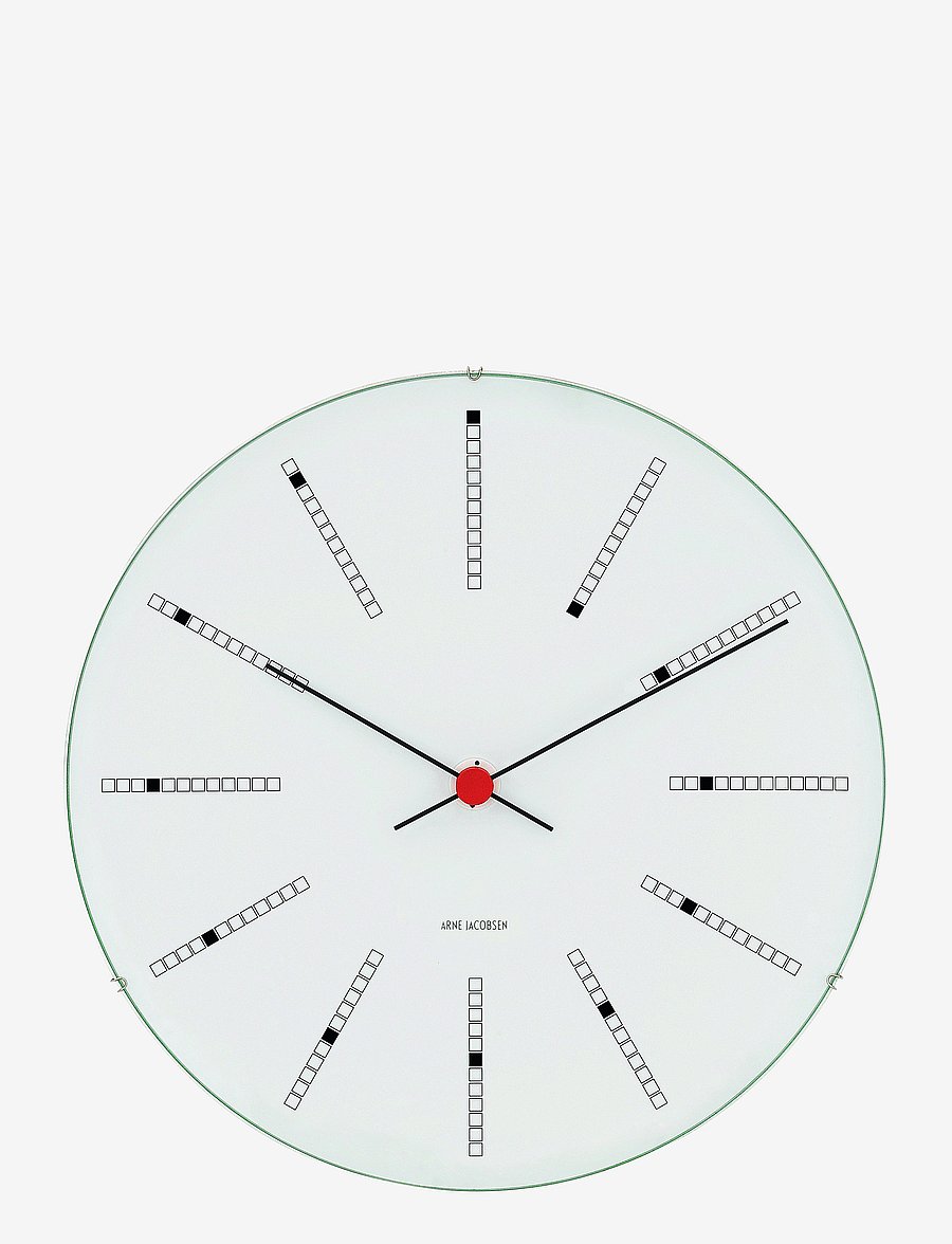 Arne Jacobsen Clocks - Bankers Vægur Ø29 cm - vægure - white/black/red - 0