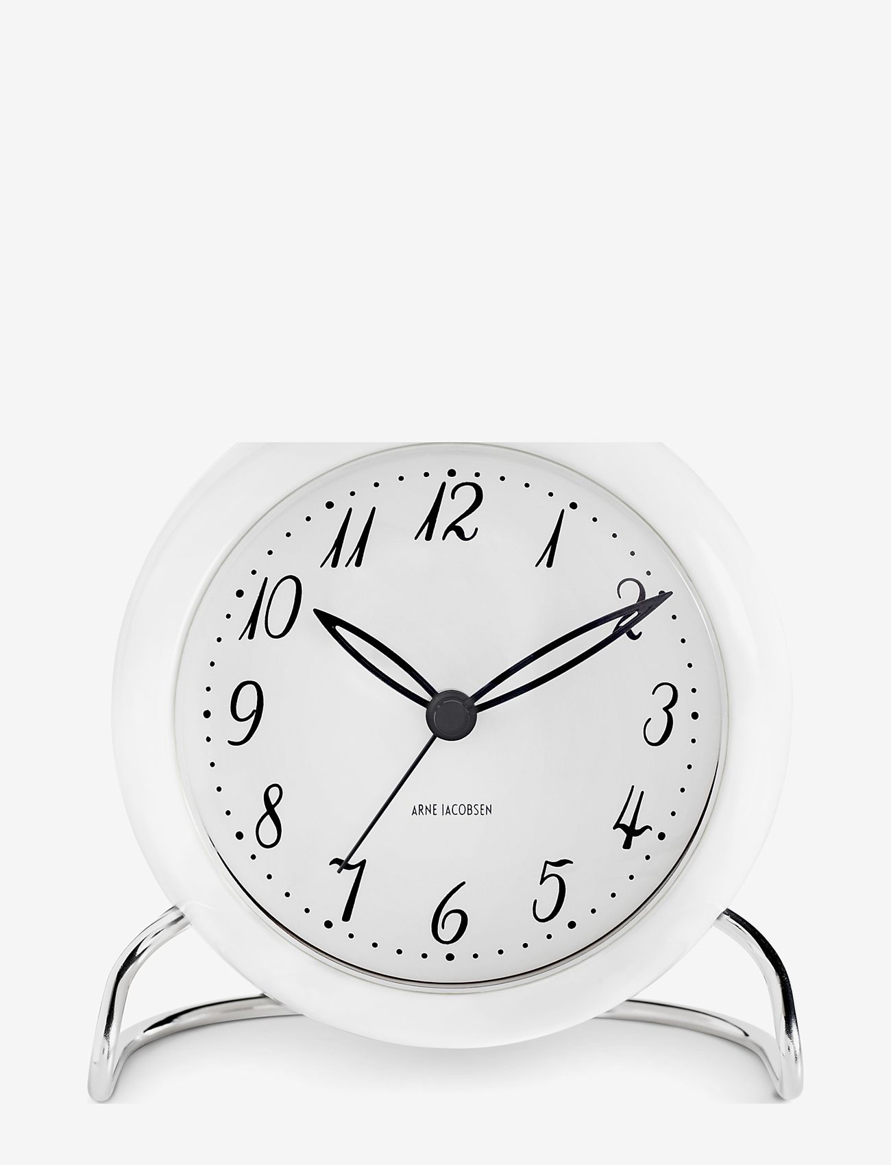 Arne Jacobsen Clocks - LK Table clock Ø11 cm white - uz kamīna un galda noliekami pulksteņi - white - 1