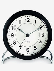 Arne Jacobsen Clocks - Station Table clock Ø11cm - modinātājpulksteņi - white/black - 0