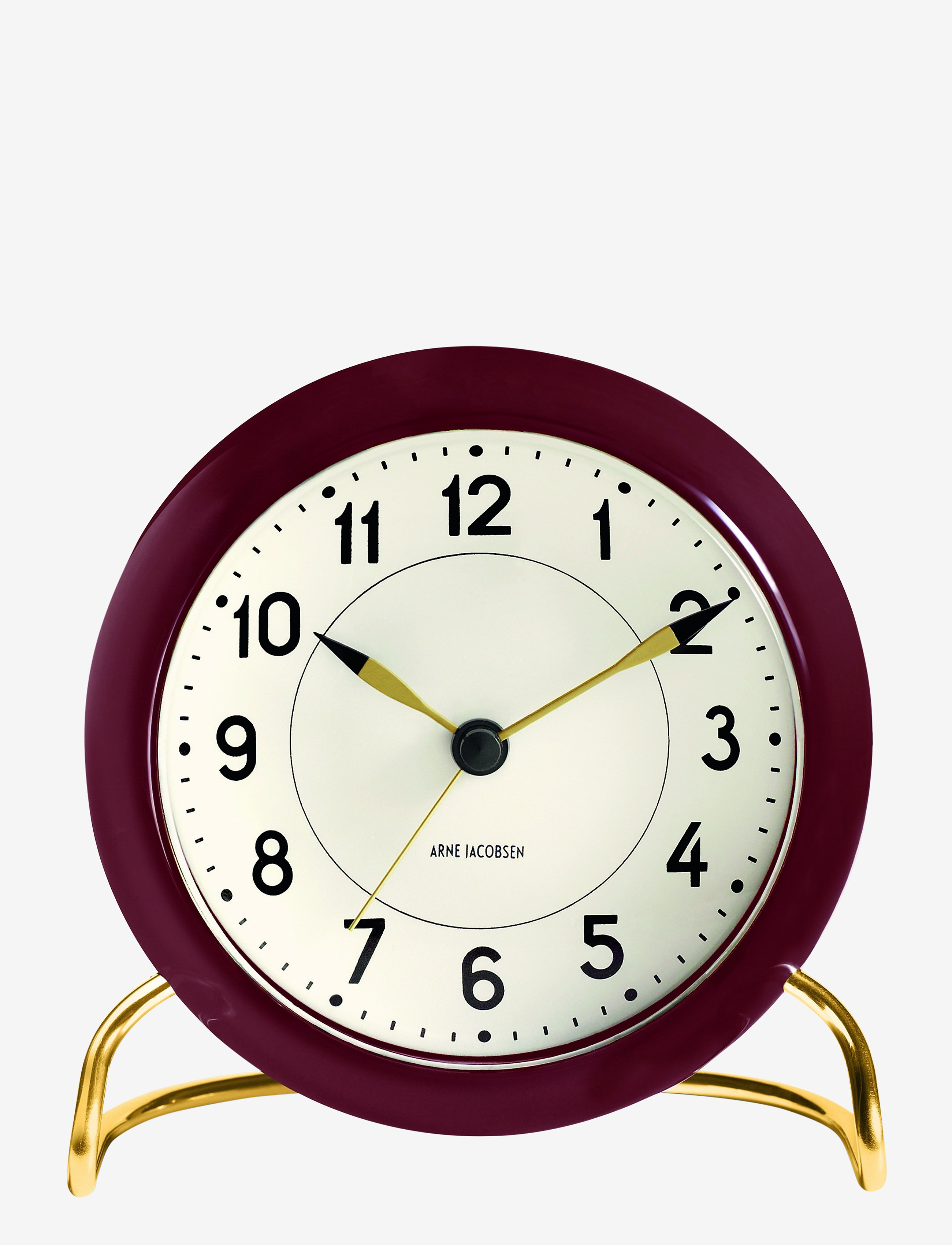 Arne Jacobsen Clocks Station Bordsur Ø11 cm - Klockor - BORDEAUX/WHITE / purple