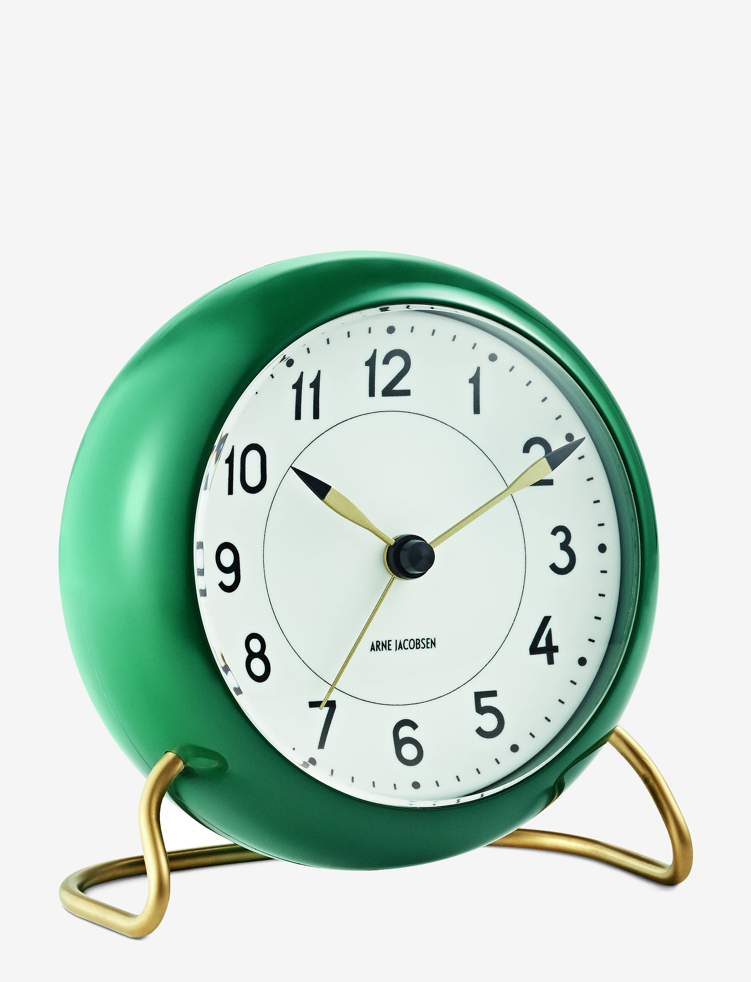 Arne Jacobsen Clocks - Station Table clock Ø11cm - alarm clocks - green/white - 1