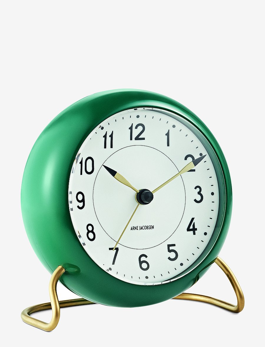 Arne Jacobsen Clocks - Station Table clock Ø11cm - alarm clocks - green/white - 1