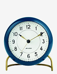 Station Table clock Ø11cm - TEAL/WHITE