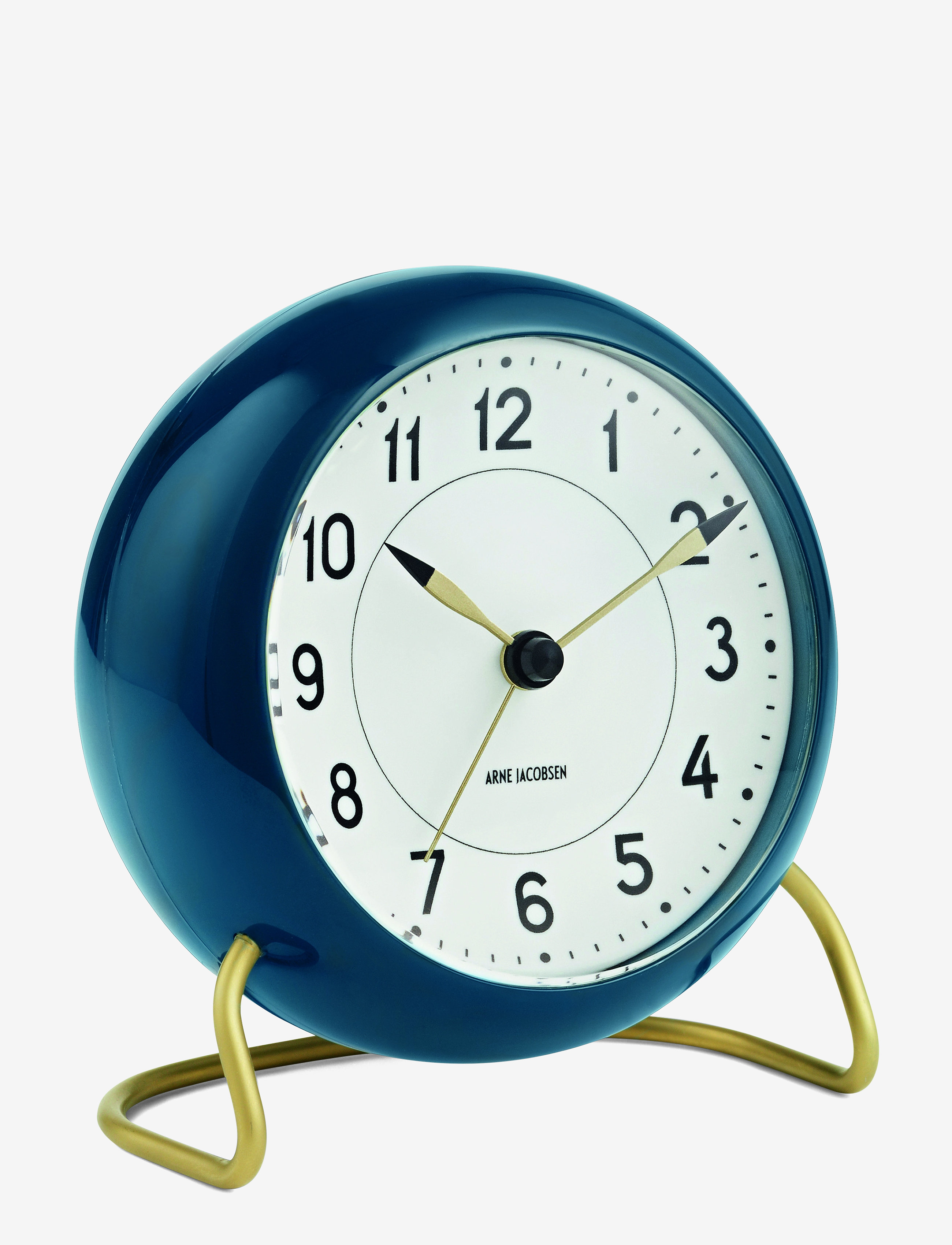 Arne Jacobsen Clocks - Station Bordsur Ø11 cm - väckarklockor - teal/white - 1
