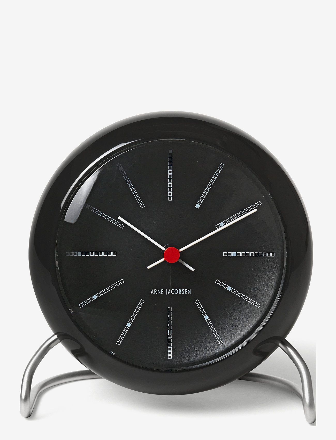 Arne Jacobsen Clocks - Bankers Table clock Ø11 cm black - uz kamīna un galda noliekami pulksteņi - black - 0