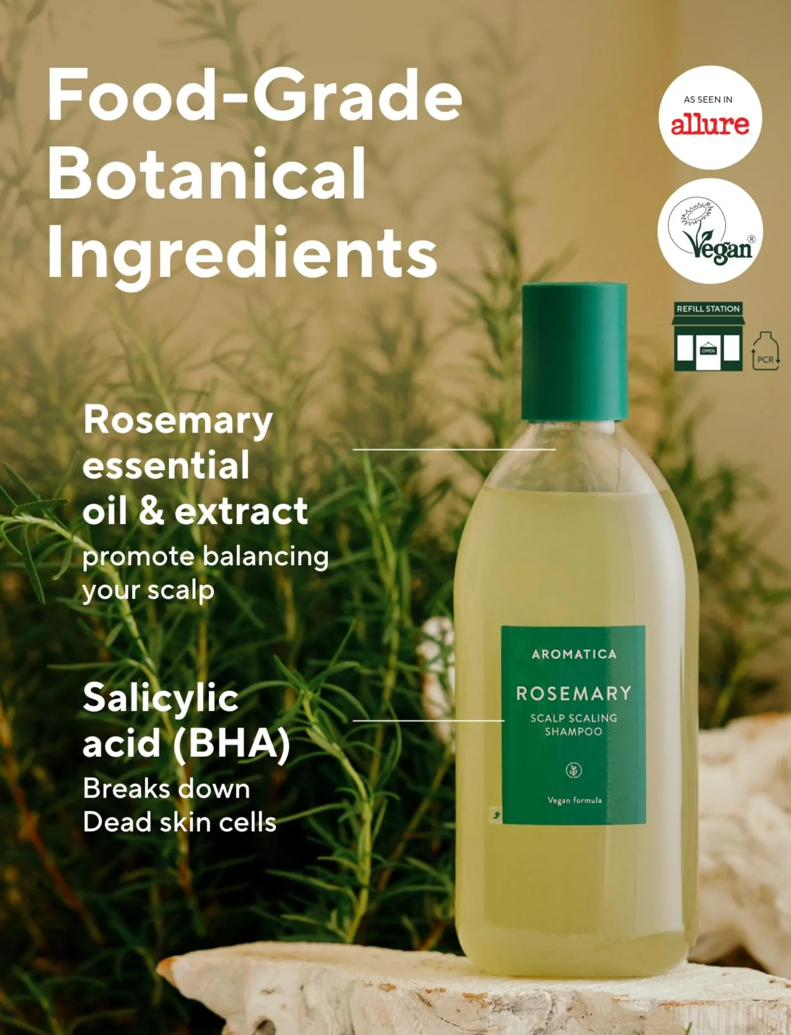 Aromatica Rosemary Scalp Scaling Shampoo, 400 ml, Nude, Care > Scalp Care, Dame