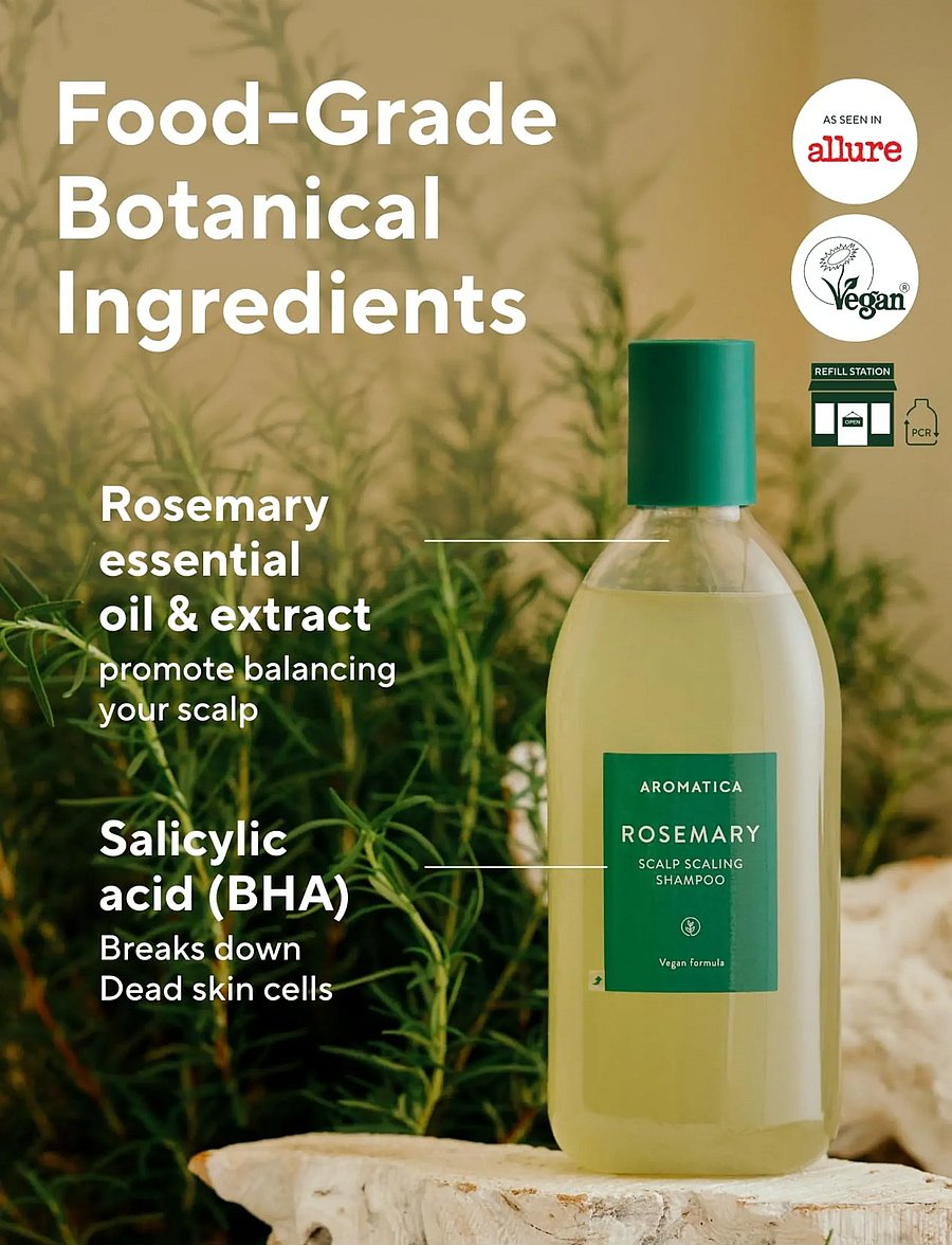 Aromatica - Rosemary Scalp Scaling Shampoo - shampoo - clear - 0