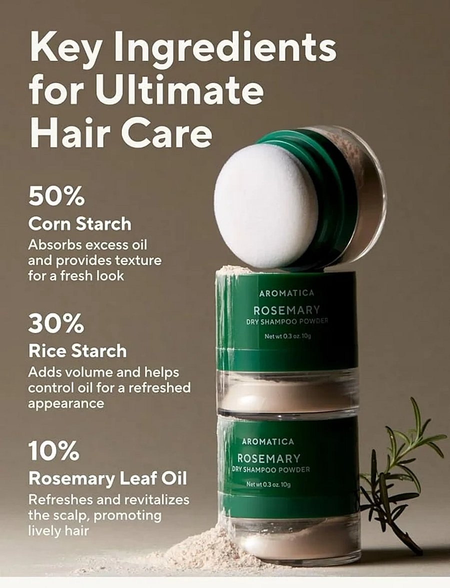 Aromatica - Rosemary Dry Shampoo Powder - kuivšampoon - clear - 3
