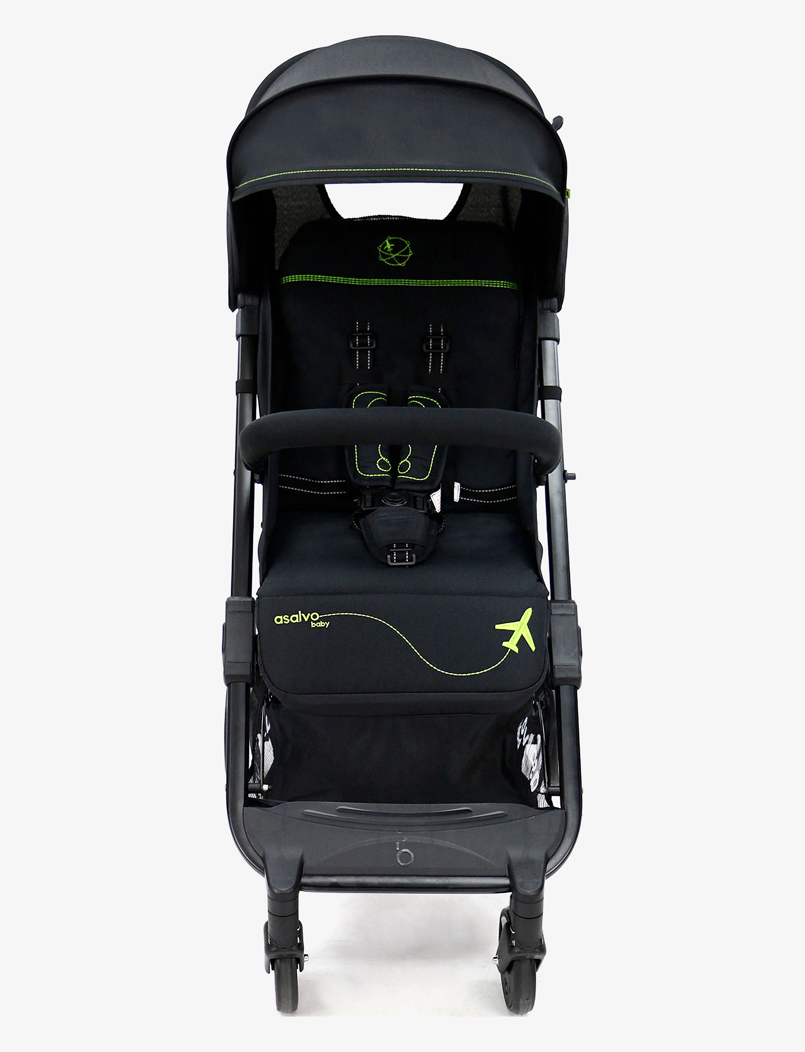 Asalvo - Asalvo Stroller Flight Travel+, Black/Green - black-green - 1