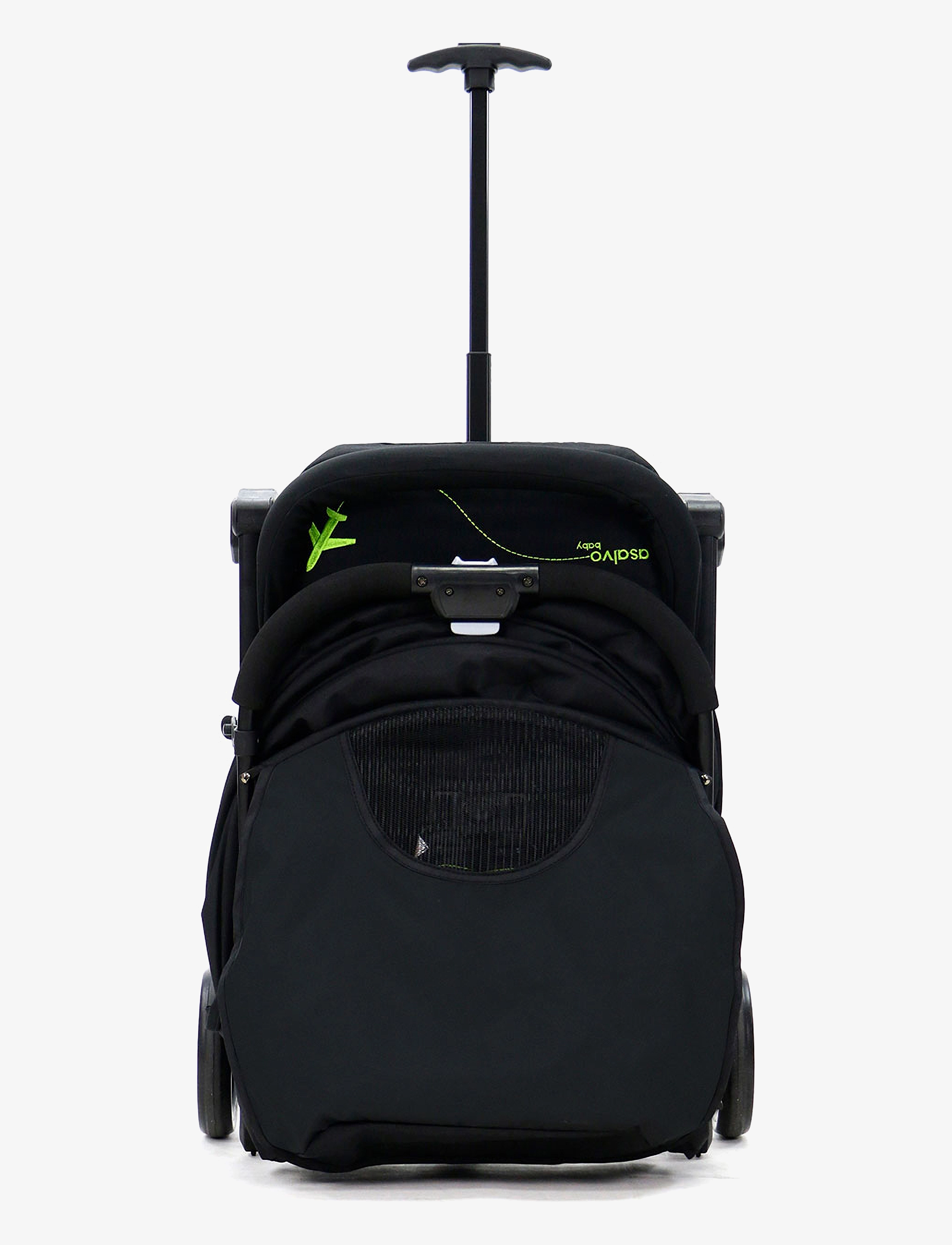Asalvo - Asalvo Stroller Flight Travel+, Black/Green - black-green - 5