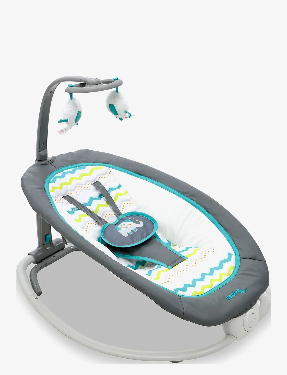 Asalvo - Asalvo Baby Bouncer Fold Elephant, Aqua - babywippen & babyschaukeln - aqua - 1