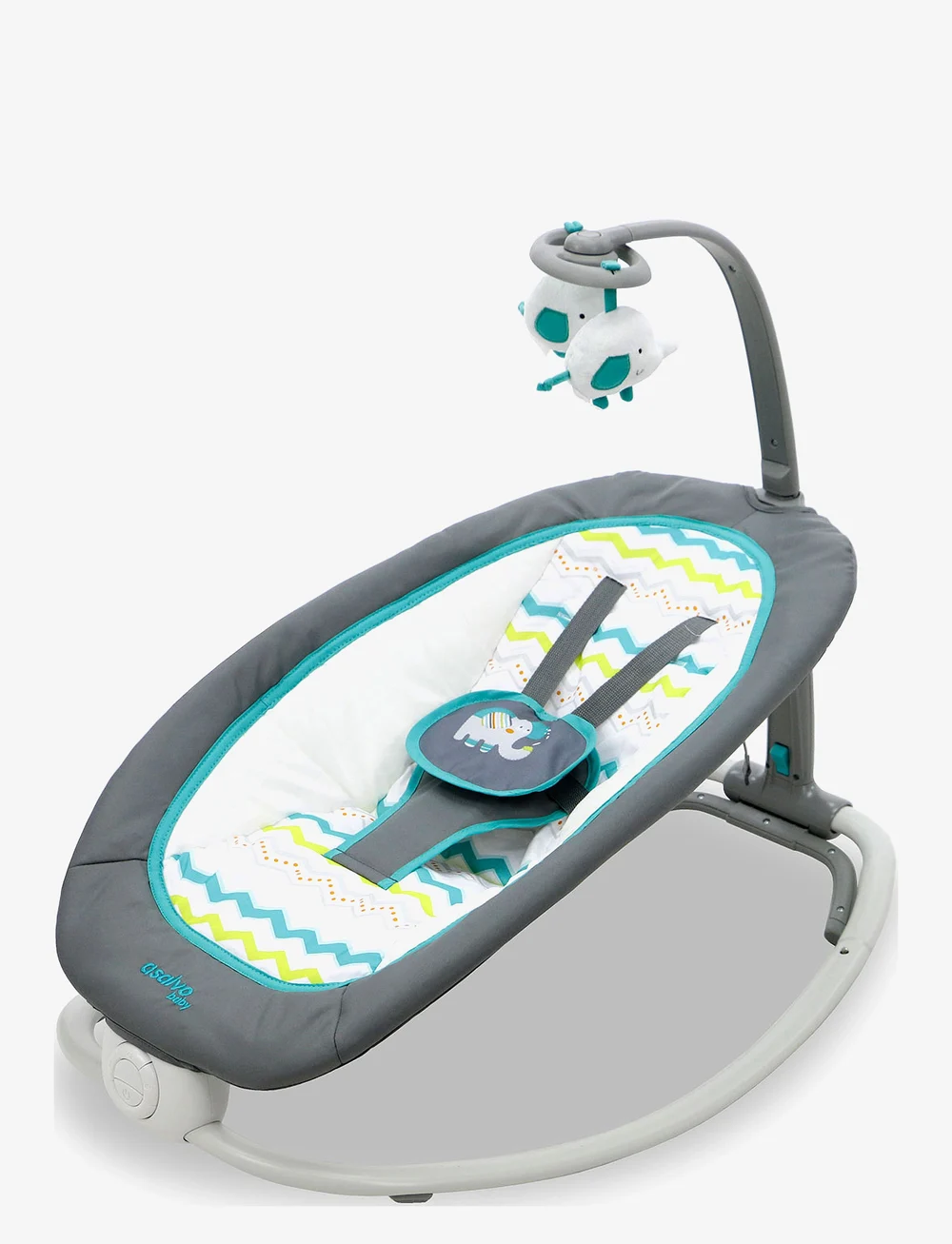 Asalvo - Asalvo Baby Bouncer Fold Elephant, Aqua - babywippen & babyschaukeln - aqua - 2