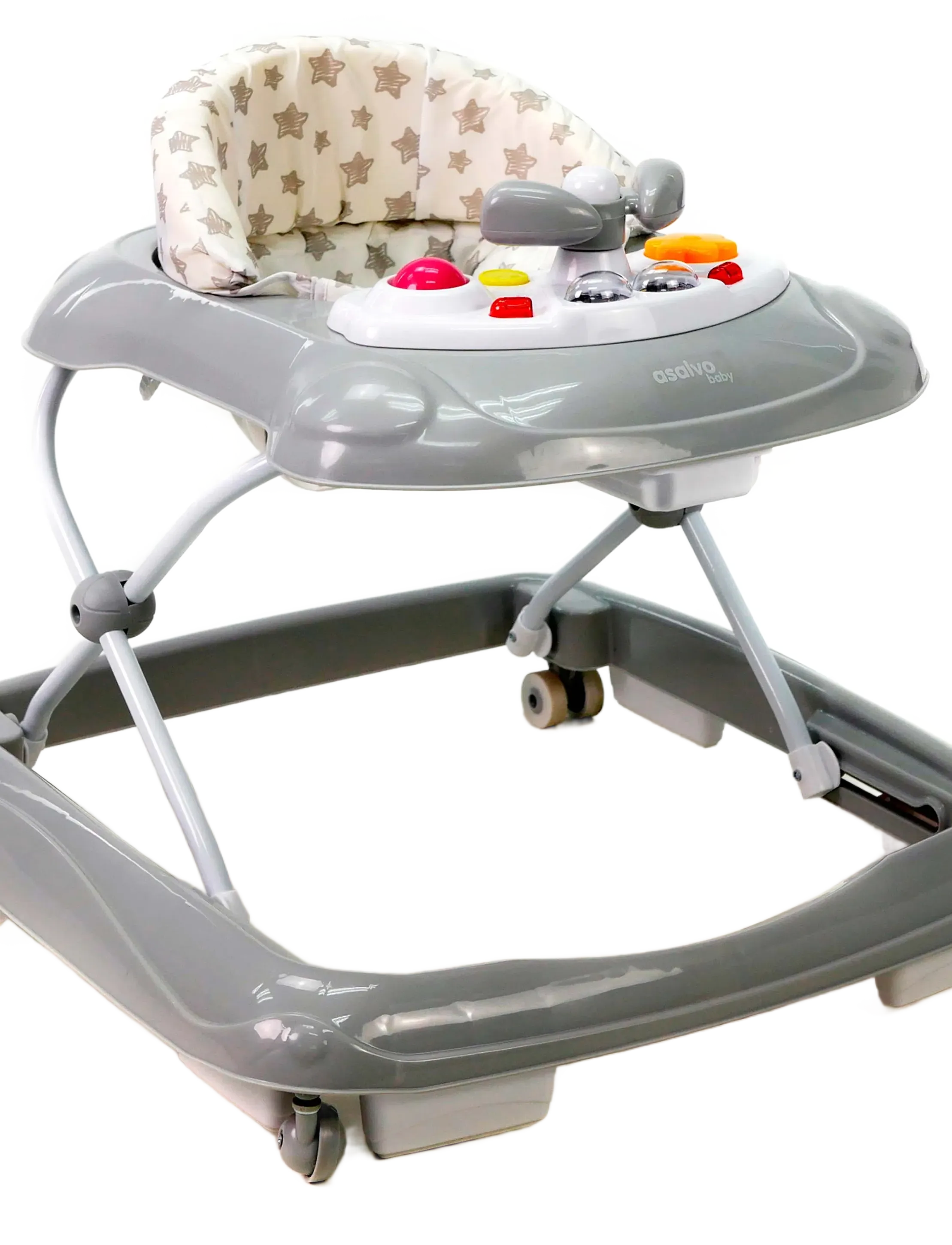 Asalvo - Asalvo Walking Chair Baby, Grey Stars - fødselsdagsgaver - grey - 3