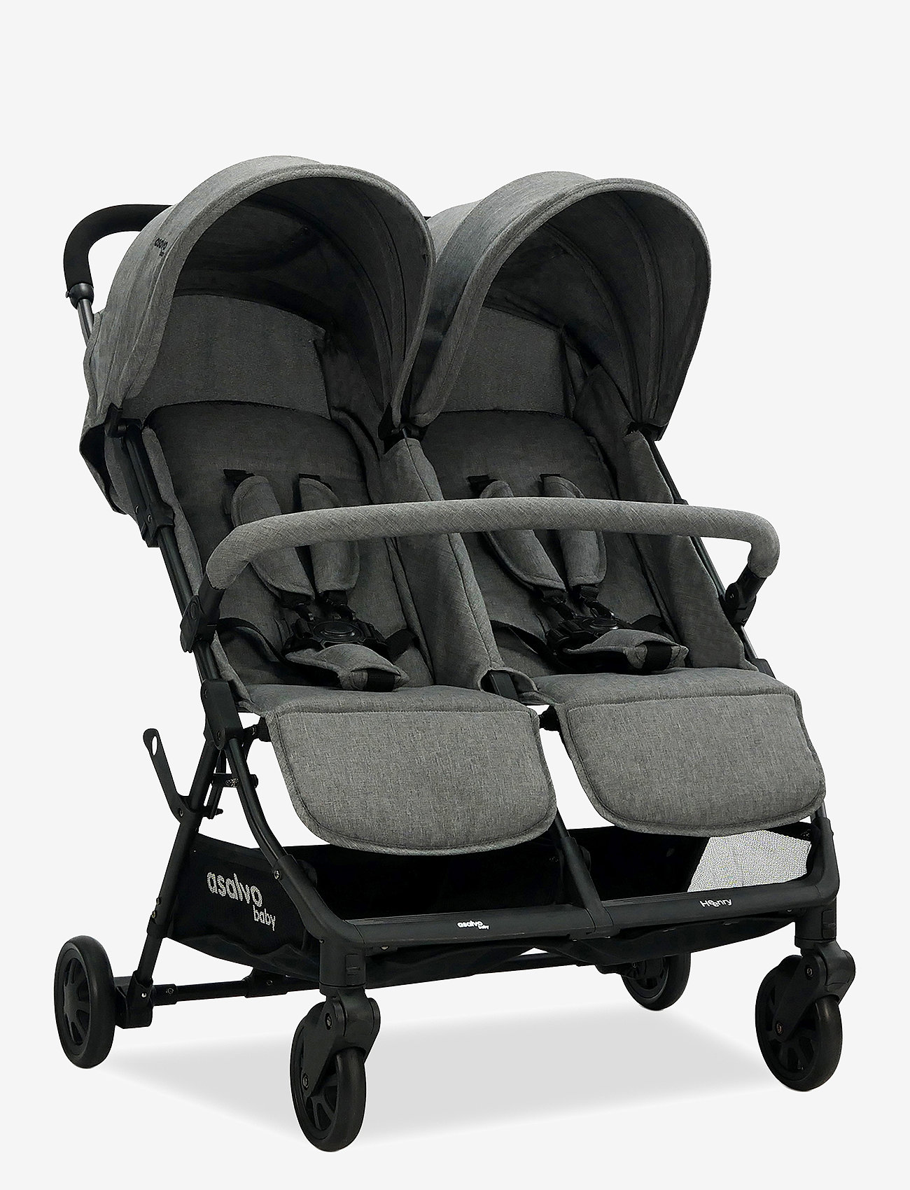 Asalvo Asalvo Twin Stroller Henry, Grey - Barnvagnar & Tillbehör - GREY / grey