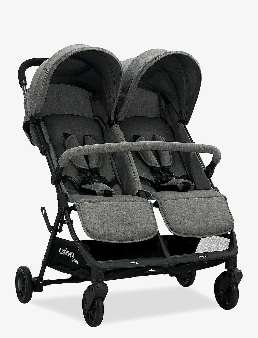 Asalvo - Asalvo Twin Stroller Henry, Grey - kinderwagen - grey - 0