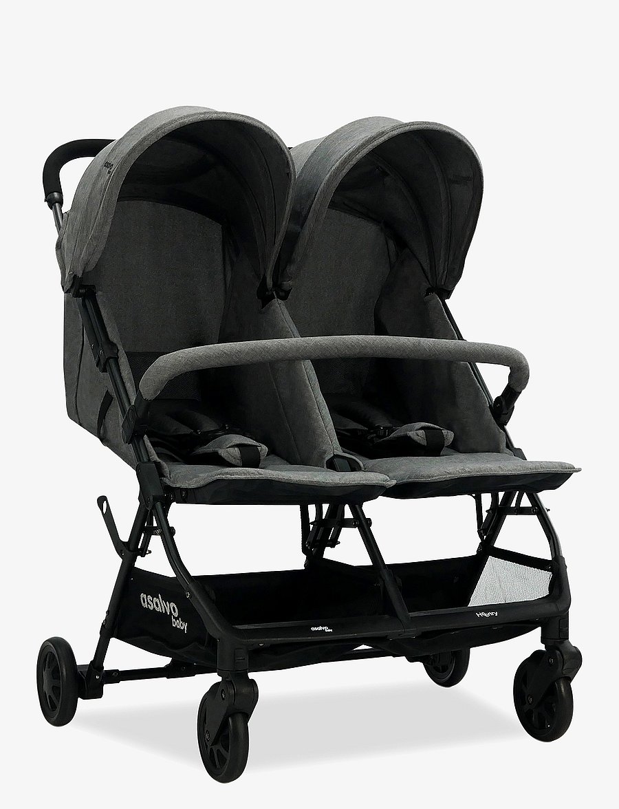 Asalvo - Asalvo Twin Stroller Henry, Grey - kinderwagen - grey - 1