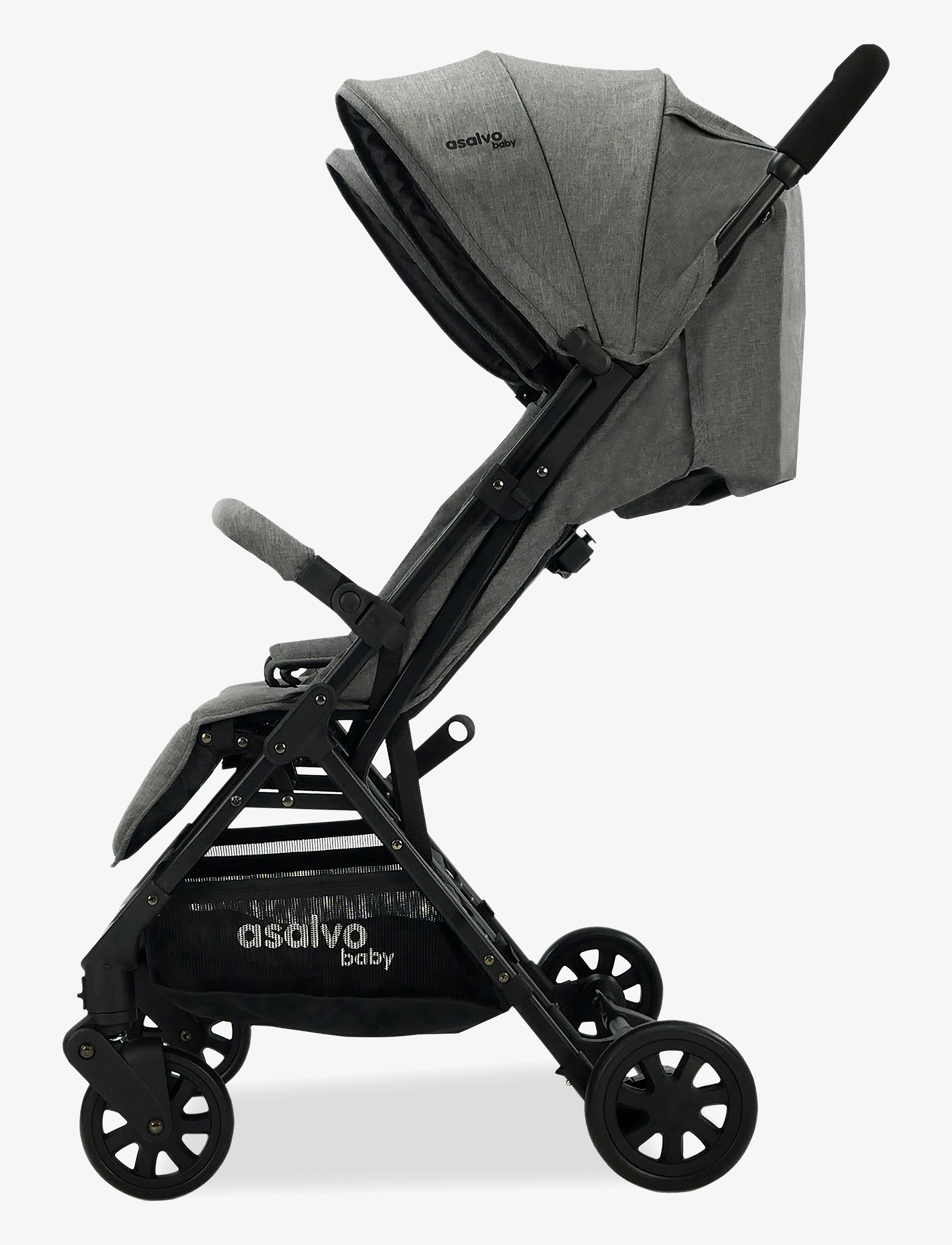 Asalvo - Asalvo Twin Stroller Henry, Grey - barnevogne - grey - 2