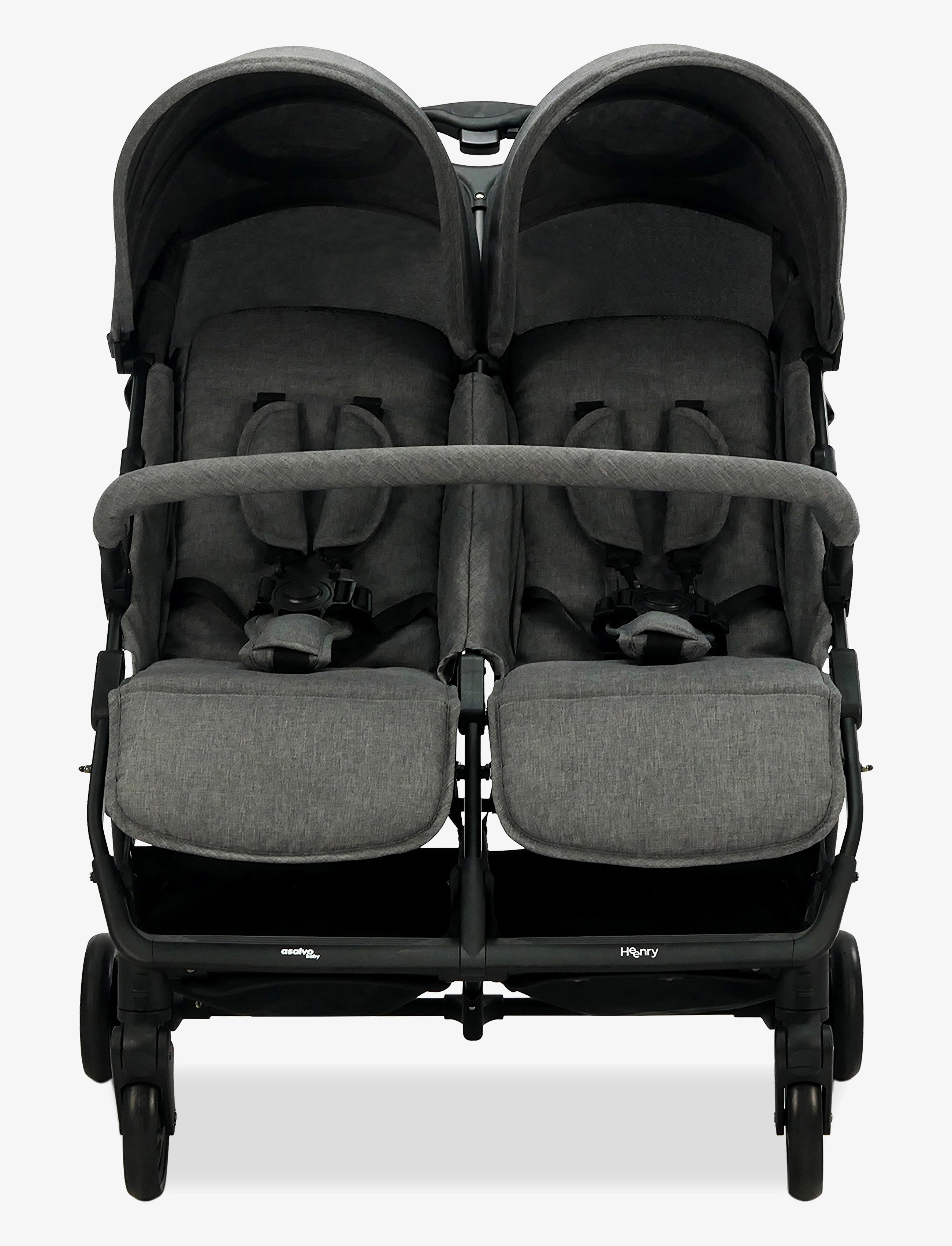 Asalvo - Asalvo Twin Stroller Henry, Grey - barnevogne - grey - 4
