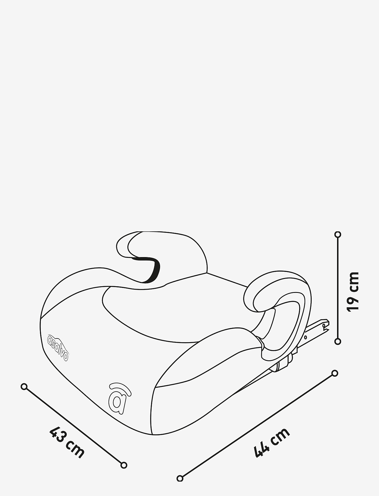 Asalvo - Asalvo CAR SEAT BOOSTER I-SIZE RISE FIX GREY - grey - 4