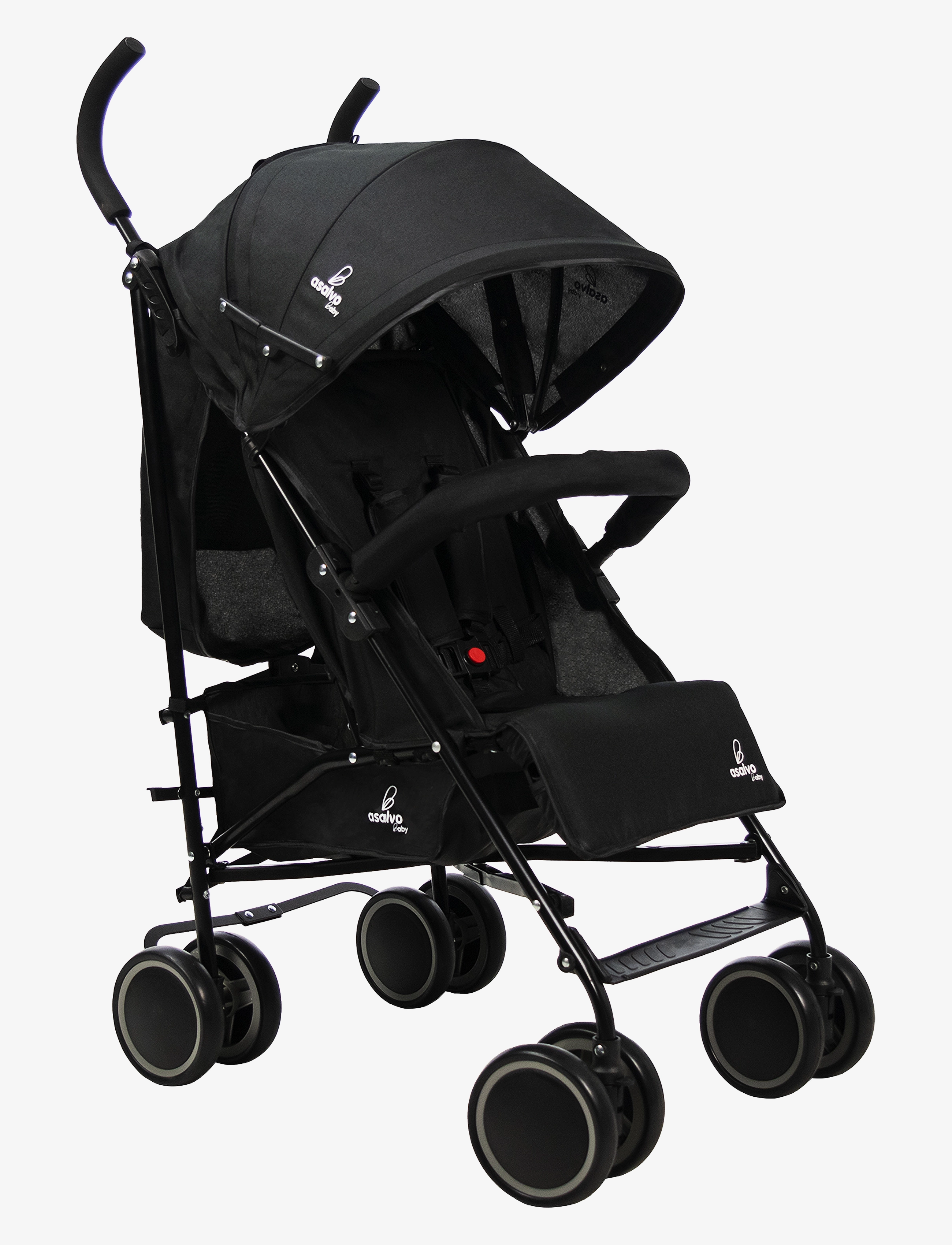 ASALVO Asalvo Stroller Tokio, Schwarz Schwarz - 104X 56X 47 - Kinder