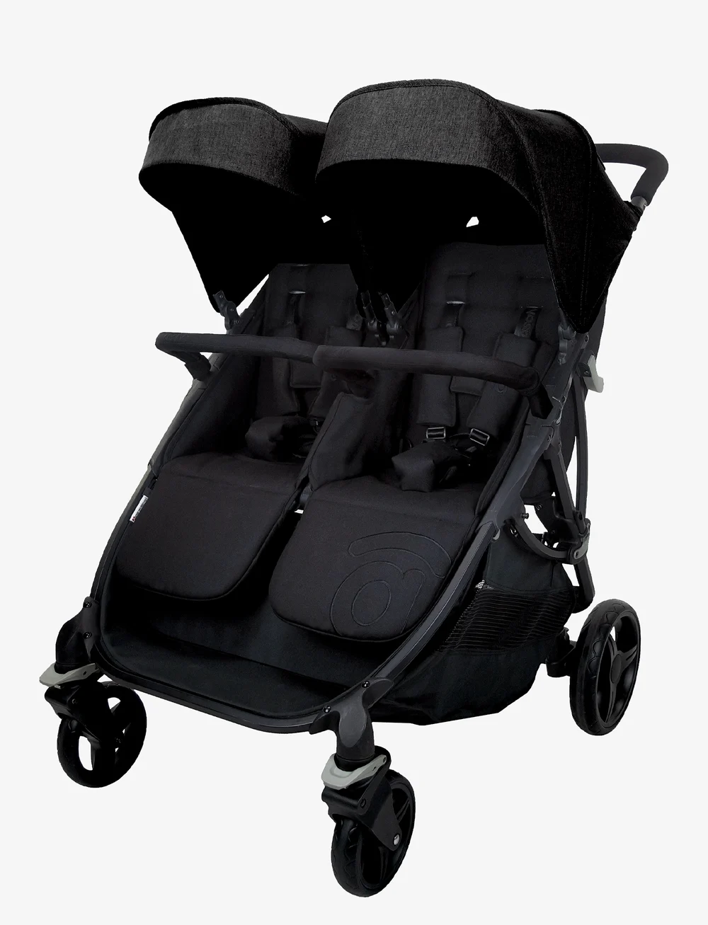 Asalvo - Asalvo Stroller Double Bro, Black - kinderwagen - black - 0