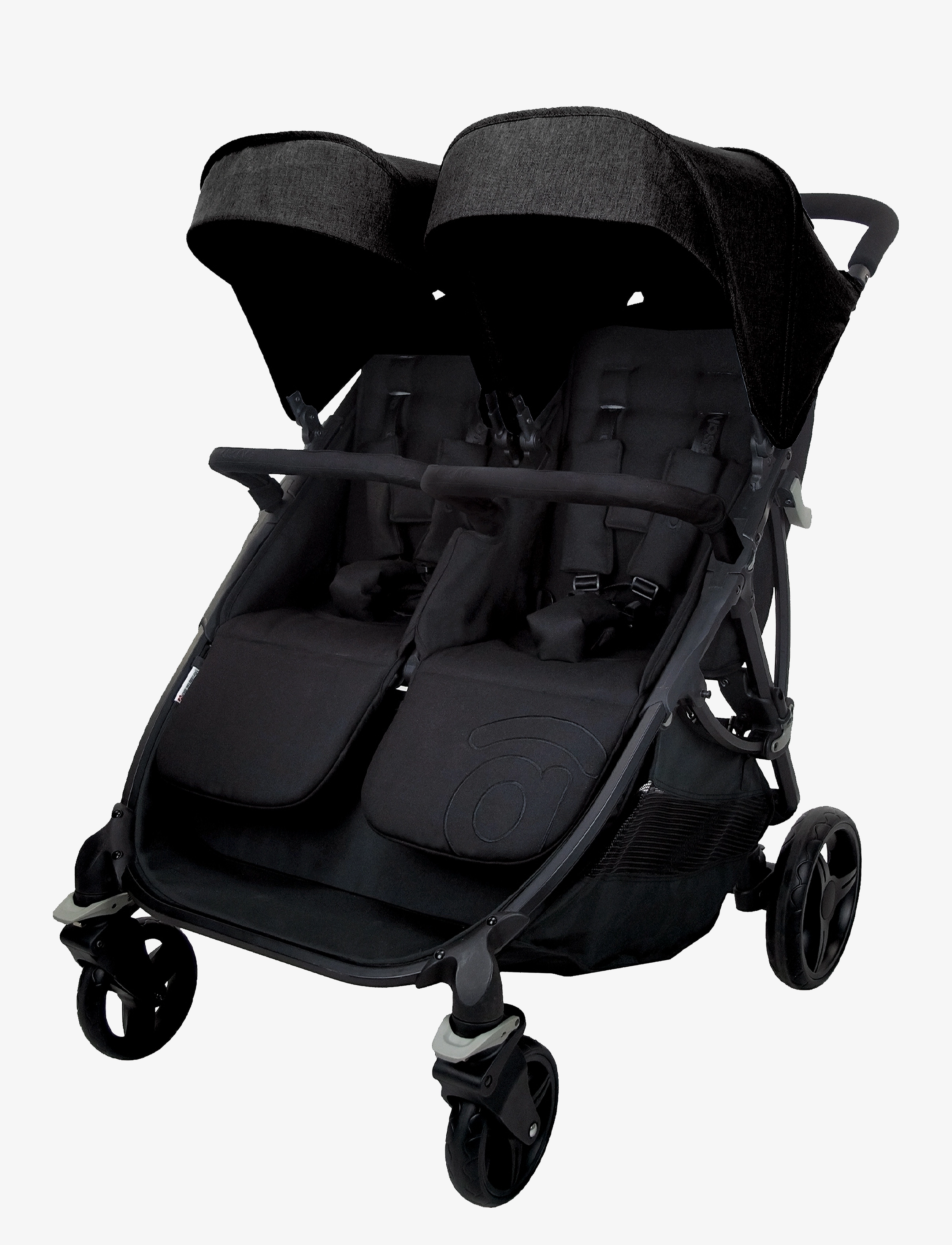 Asalvo Asalvo Stroller Double Bro, Black - Asalvo - BLACK / black