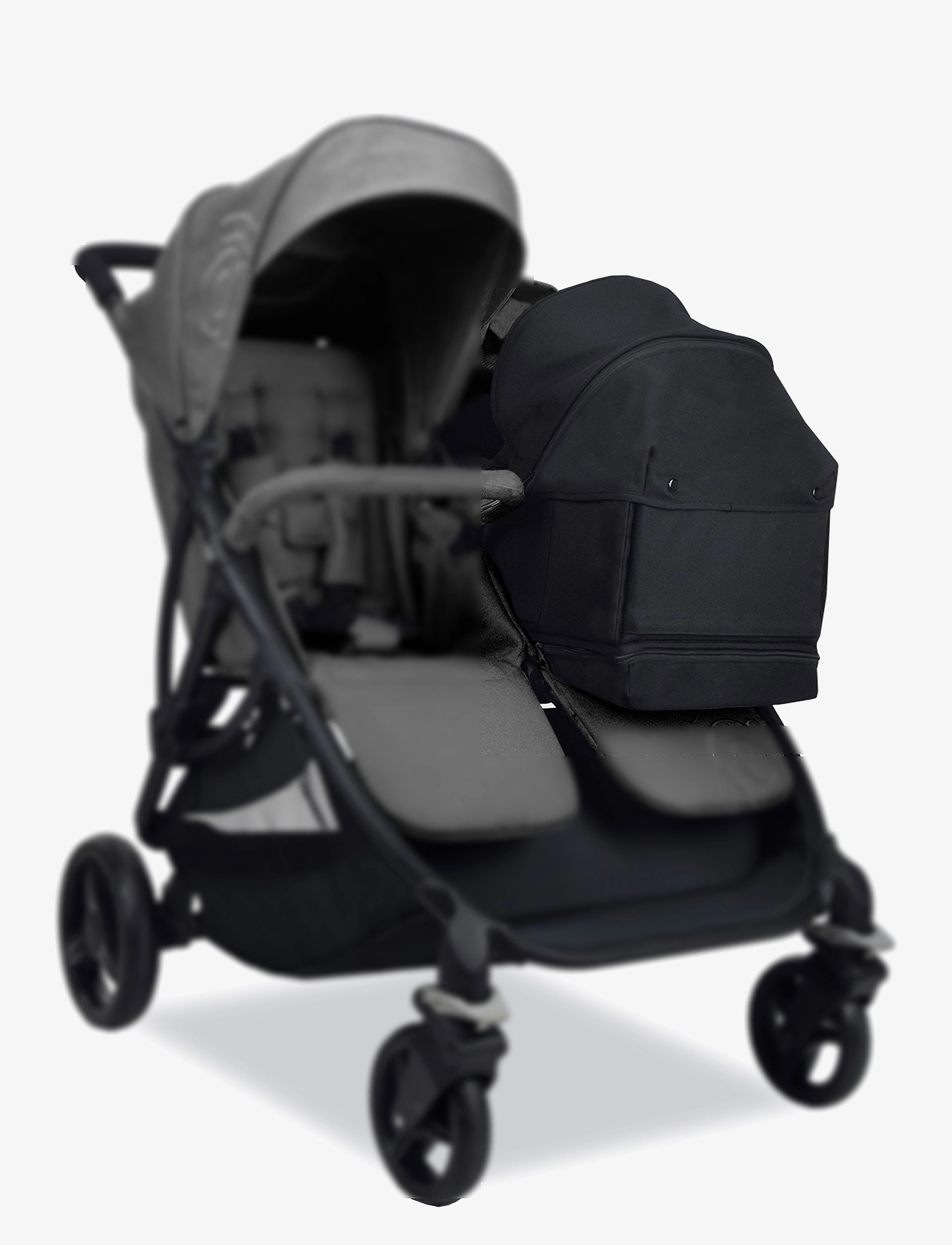 ASALVO Asalvo Carrycot For Stroller Double Bro, Schwarz Schwarz - 72X 29X 40 - Kinder