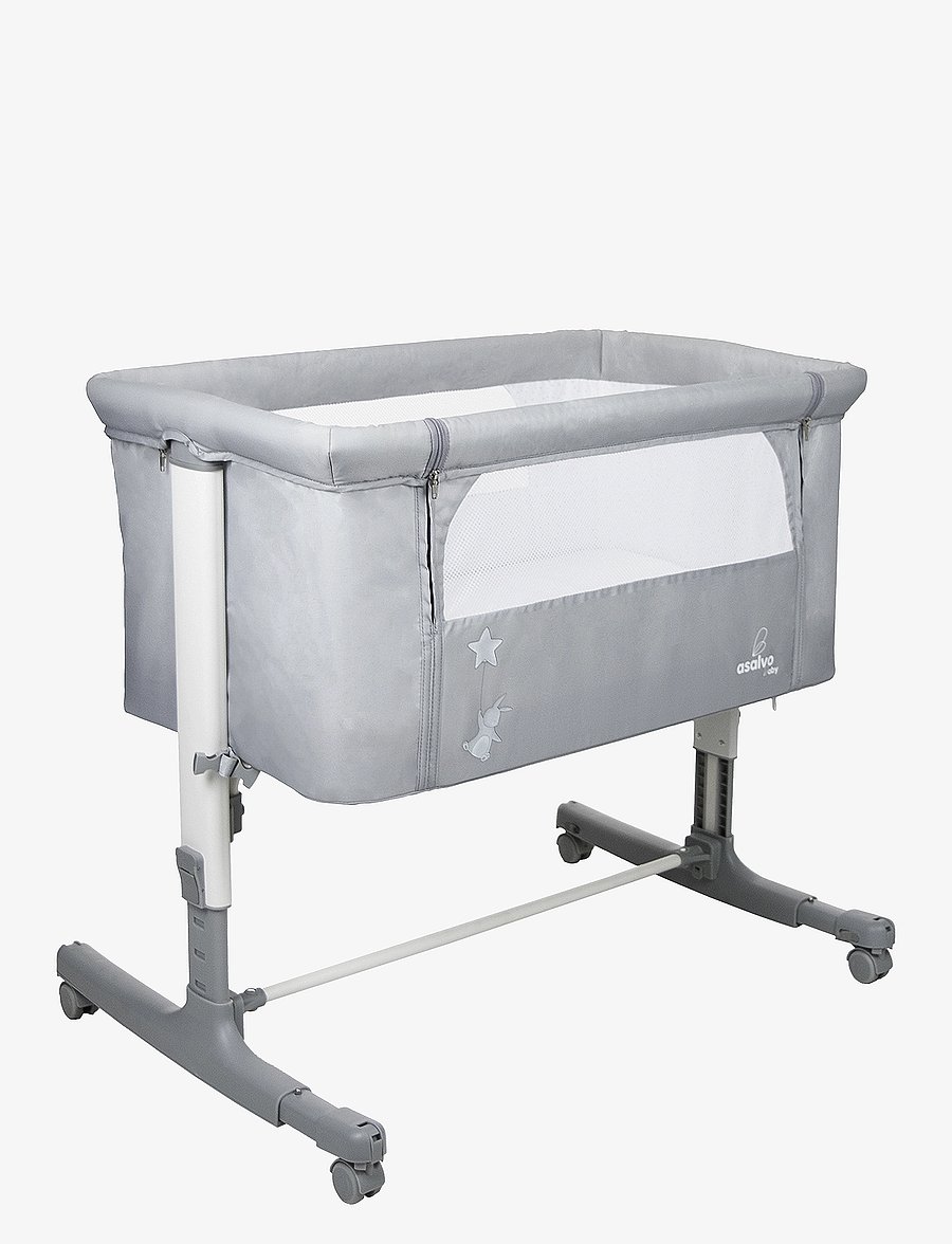 Asalvo - Asalvo Bedside Crib Mini Calm, Grey - kinder - grey - 0