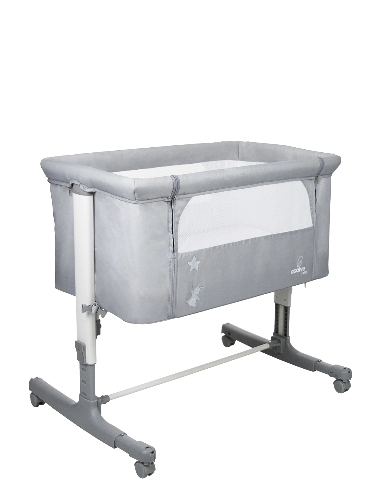 Asalvo - Asalvo Bedside Crib Mini Calm, Grey - børn - grey - 0