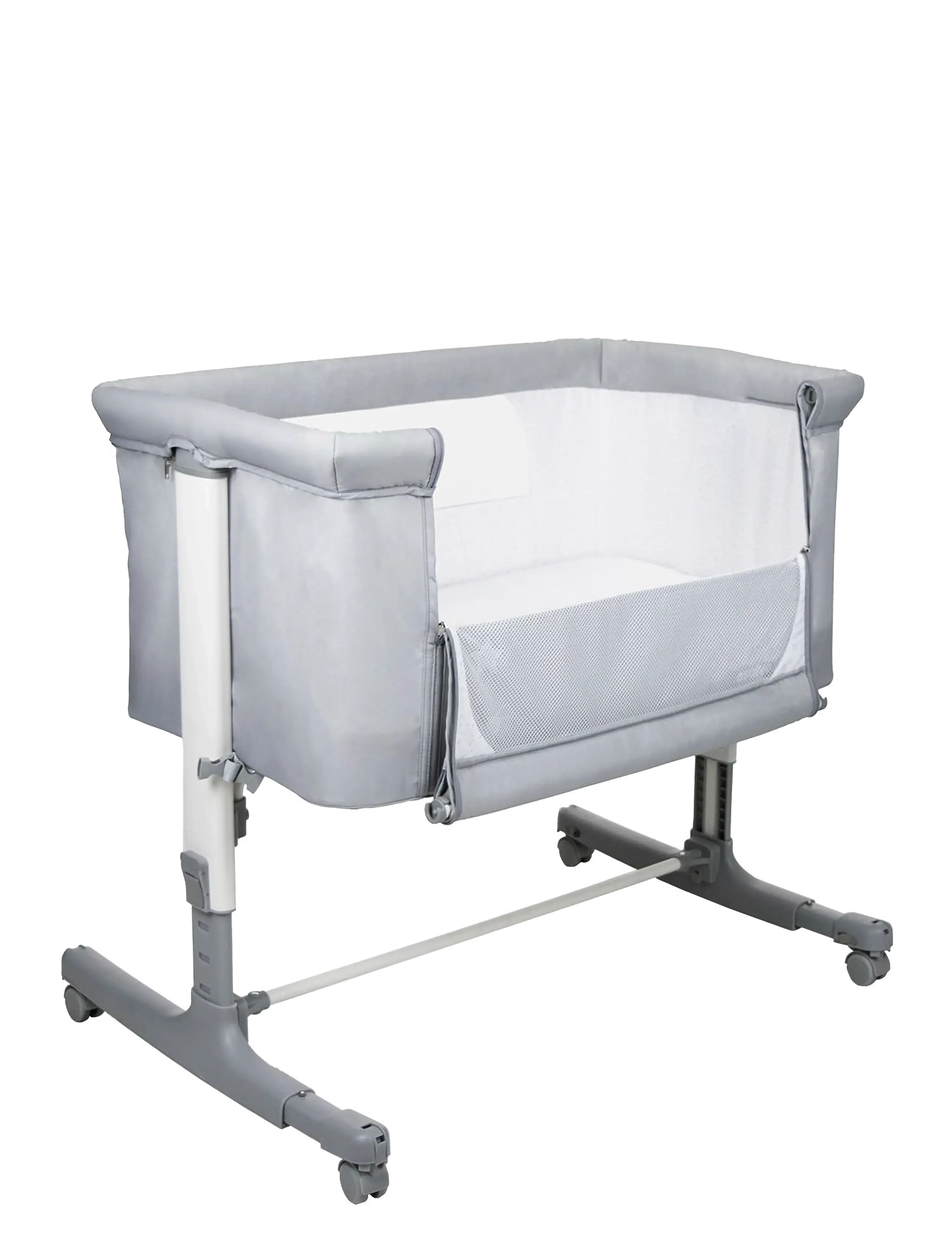 Asalvo - Asalvo Bedside Crib Mini Calm, Grey - børn - grey - 1