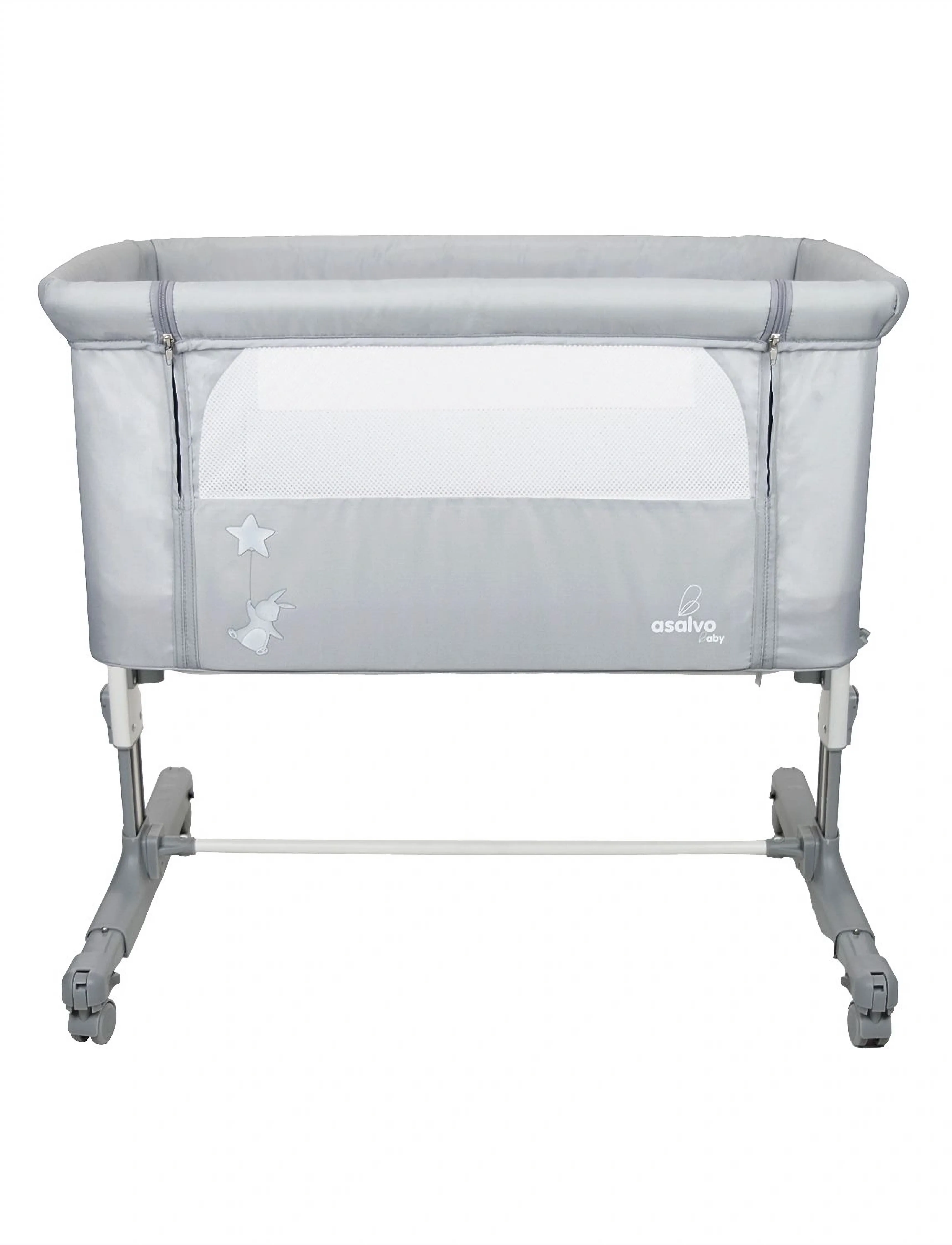 Asalvo - Asalvo Bedside Crib Mini Calm, Grey - børn - grey - 1