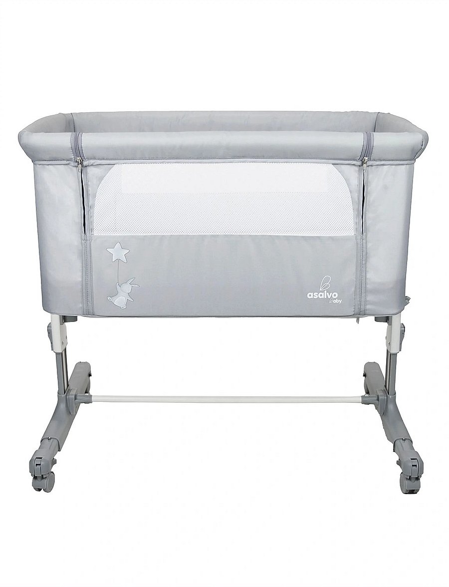 Asalvo - Asalvo Bedside Crib Mini Calm, Grey - kinder - grey - 1