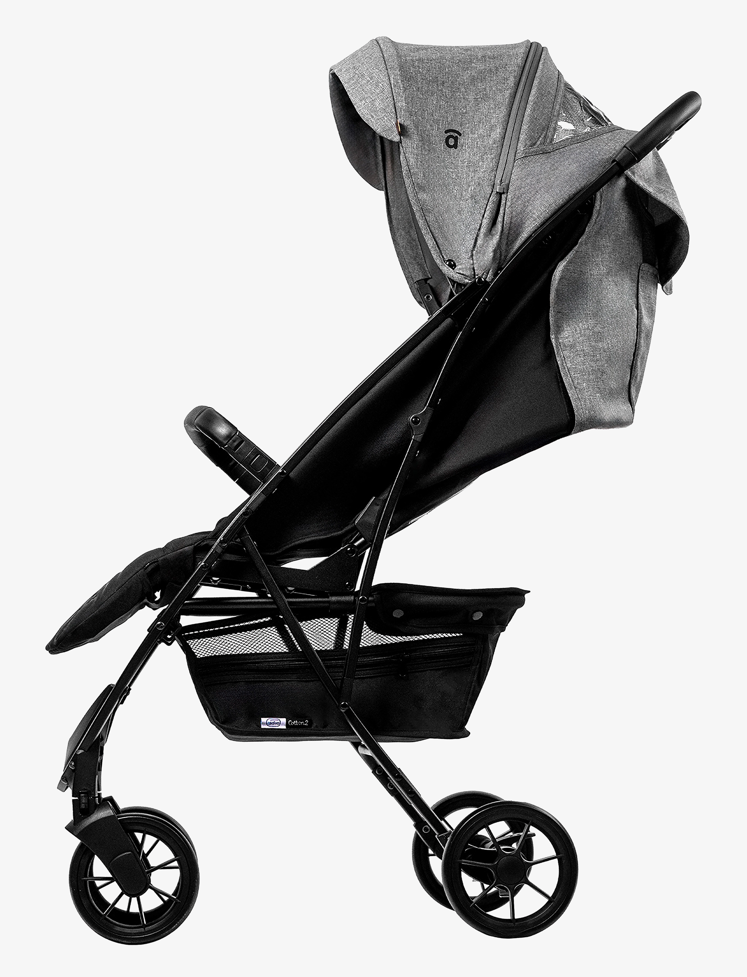 Asalvo - Asalvo Pushchair Cotton 2, Grey - barnevogne - grey - 2