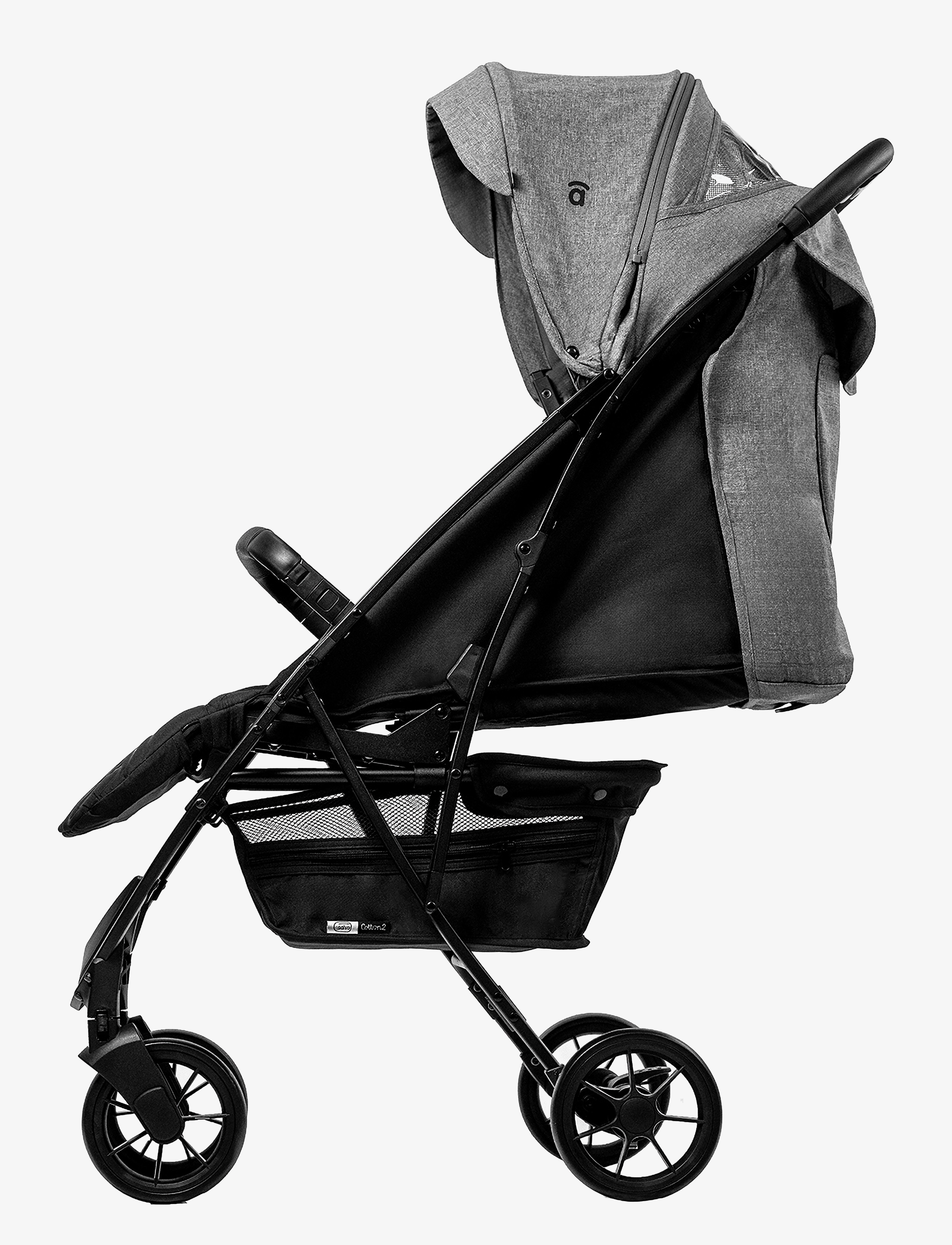 Asalvo - Asalvo Pushchair Cotton 2, Grey - barnevogne - grey - 3