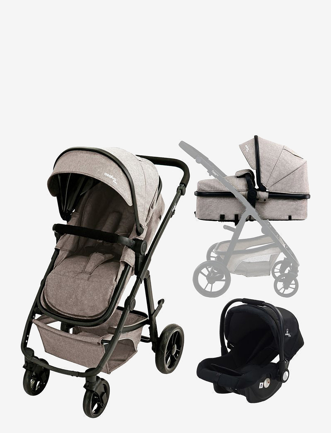 Asalvo - Asalvo Convertible TWO + 2, Beige - strollers - beige - 1