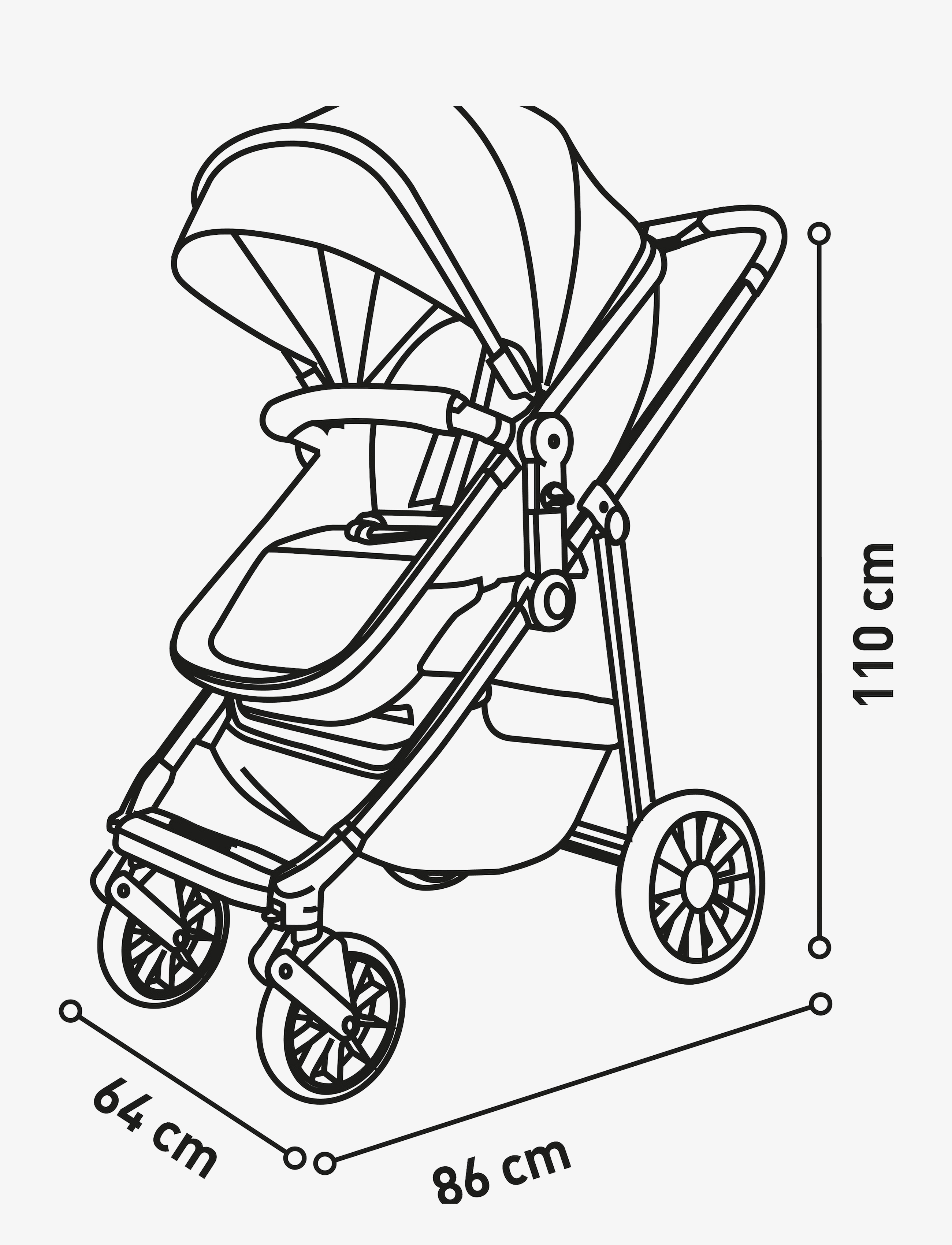 Asalvo - Asalvo Convertible TWO + 2, Black - barnevogne - black - 5