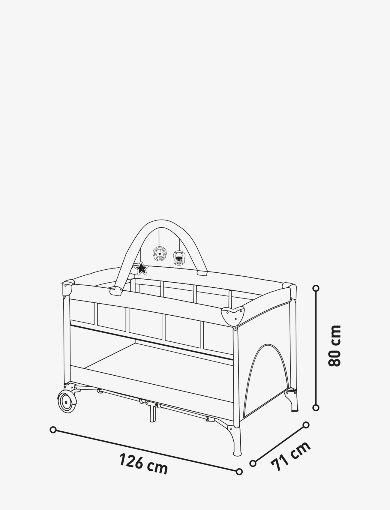 Asalvo - Asalvo Travel Cot together/Bedside Crib - kids - grey - 2