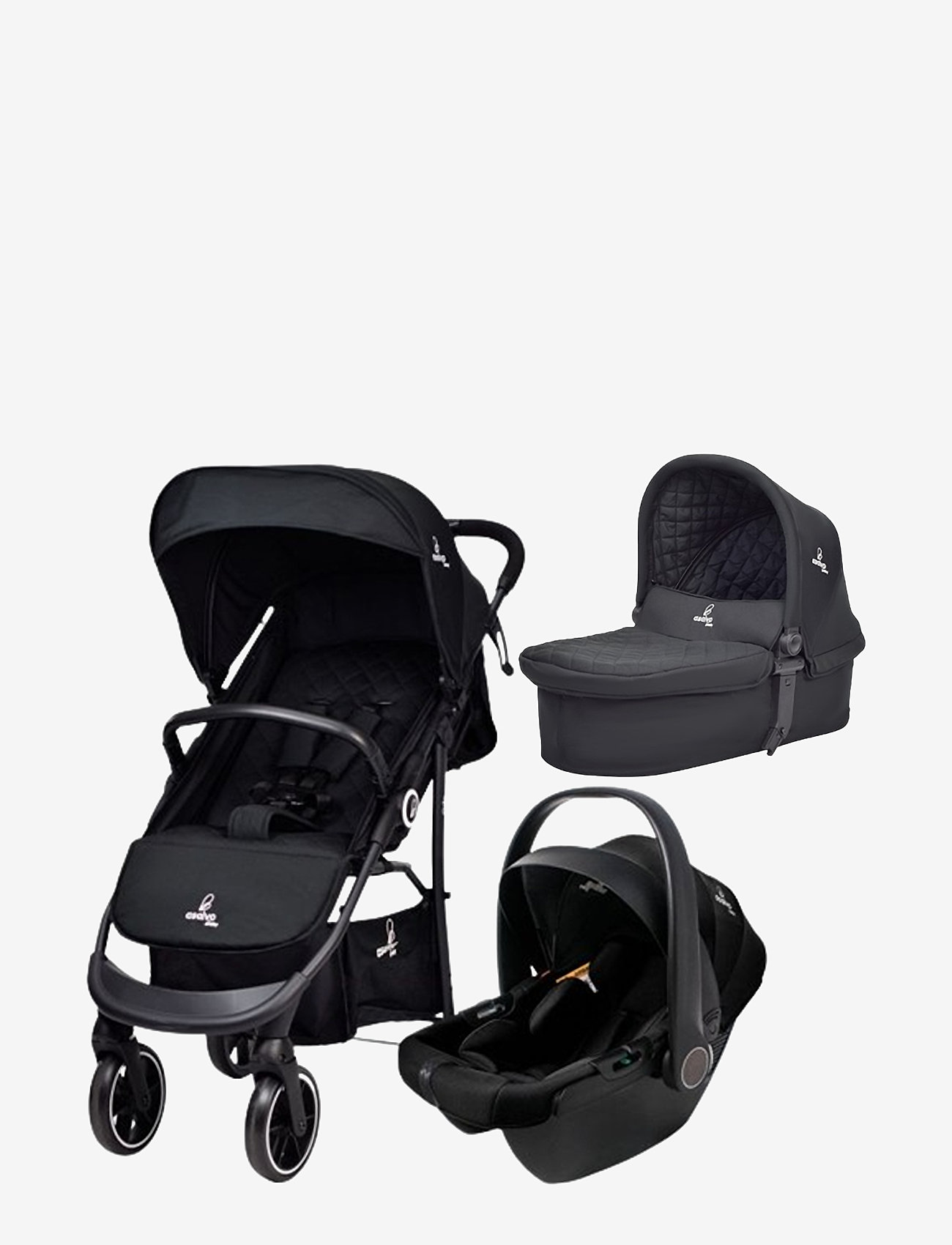 Asalvo - Asalvo Travel system Oslo 2, Black - barnevogne - black - 0
