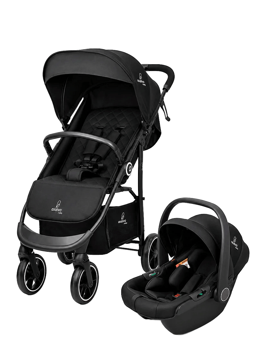 Asalvo - Asalvo Travel system Oslo 2, Black - kinderwagen - black - 0
