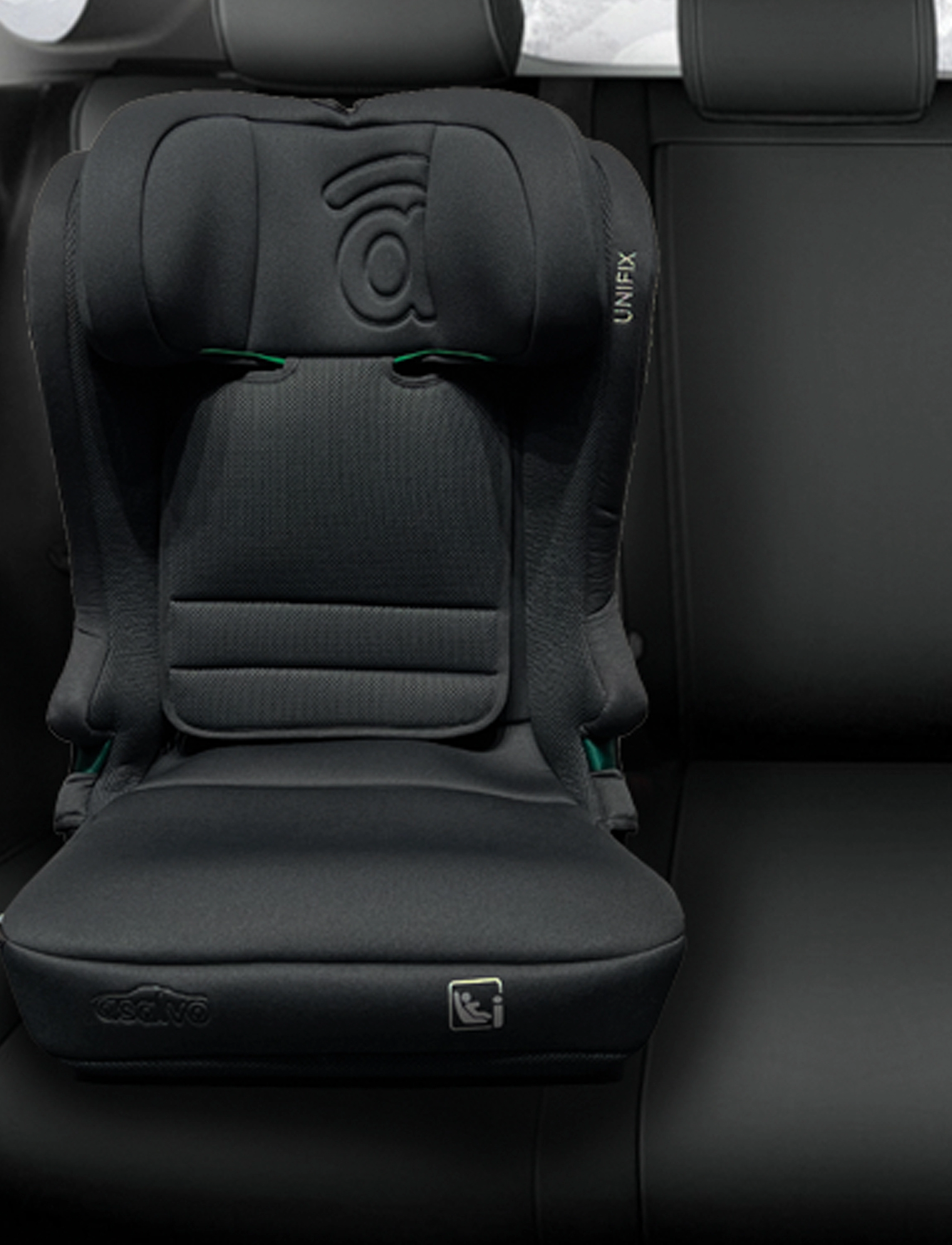 Asalvo - Asalvo Car seat I-size 100-150 cm, Unifix/Black - black - 3