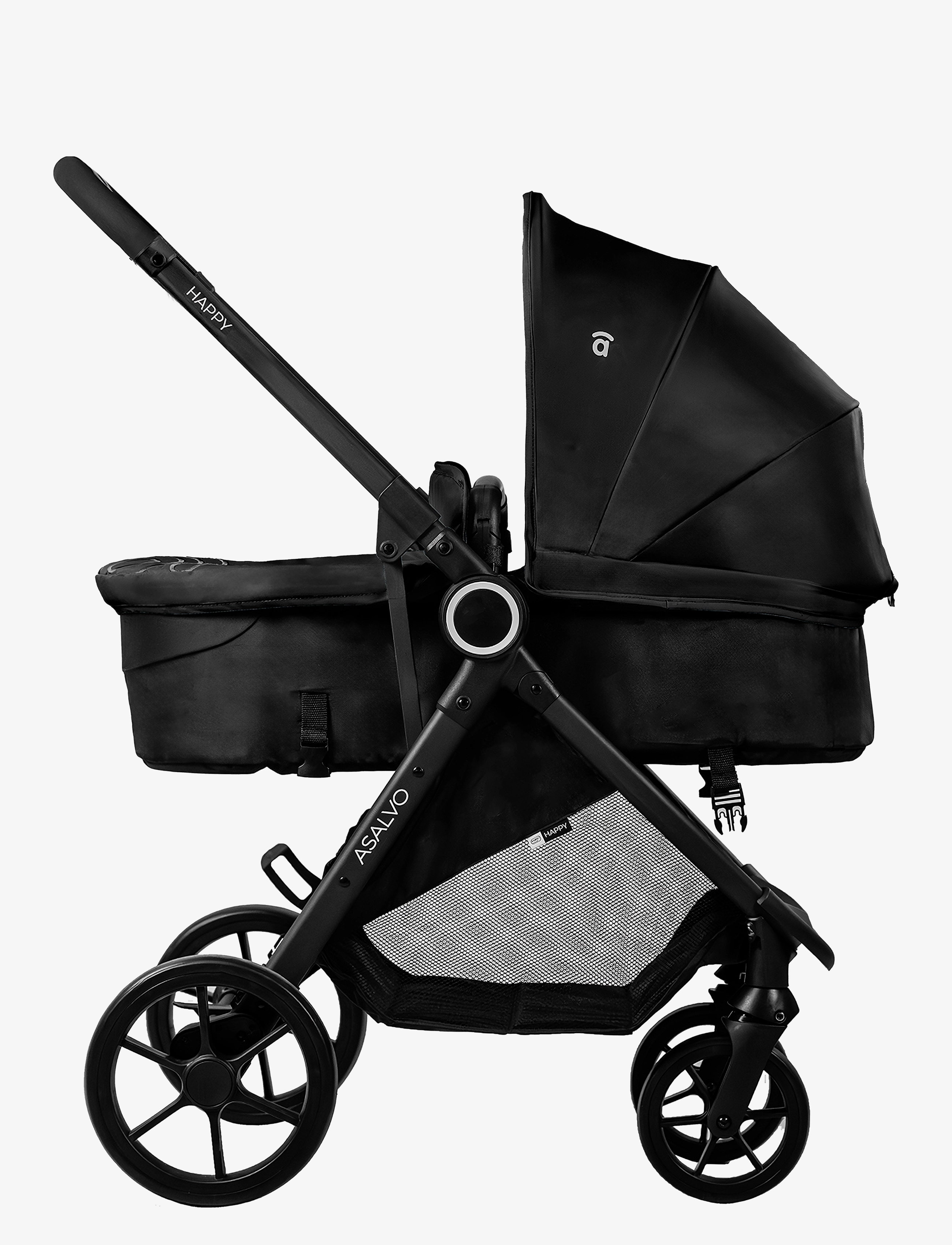 Asalvo - Asalvo Convertible Happy, Black - barnevogne - black - 3