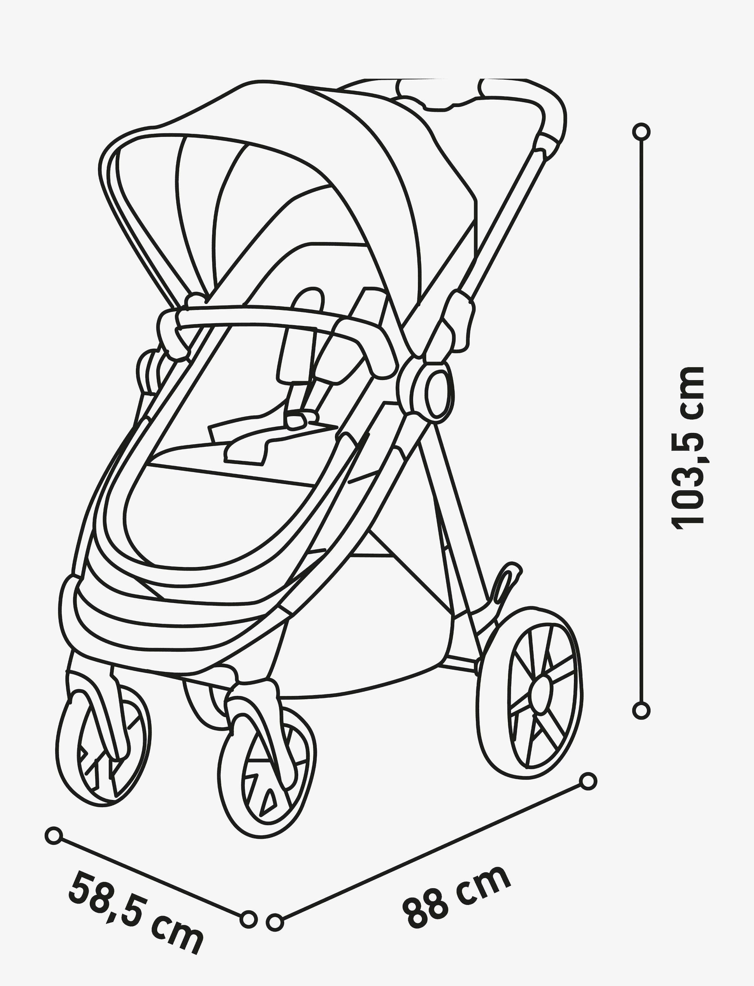 Asalvo - Asalvo Convertible Happy, Black - barnevogne - black - 4