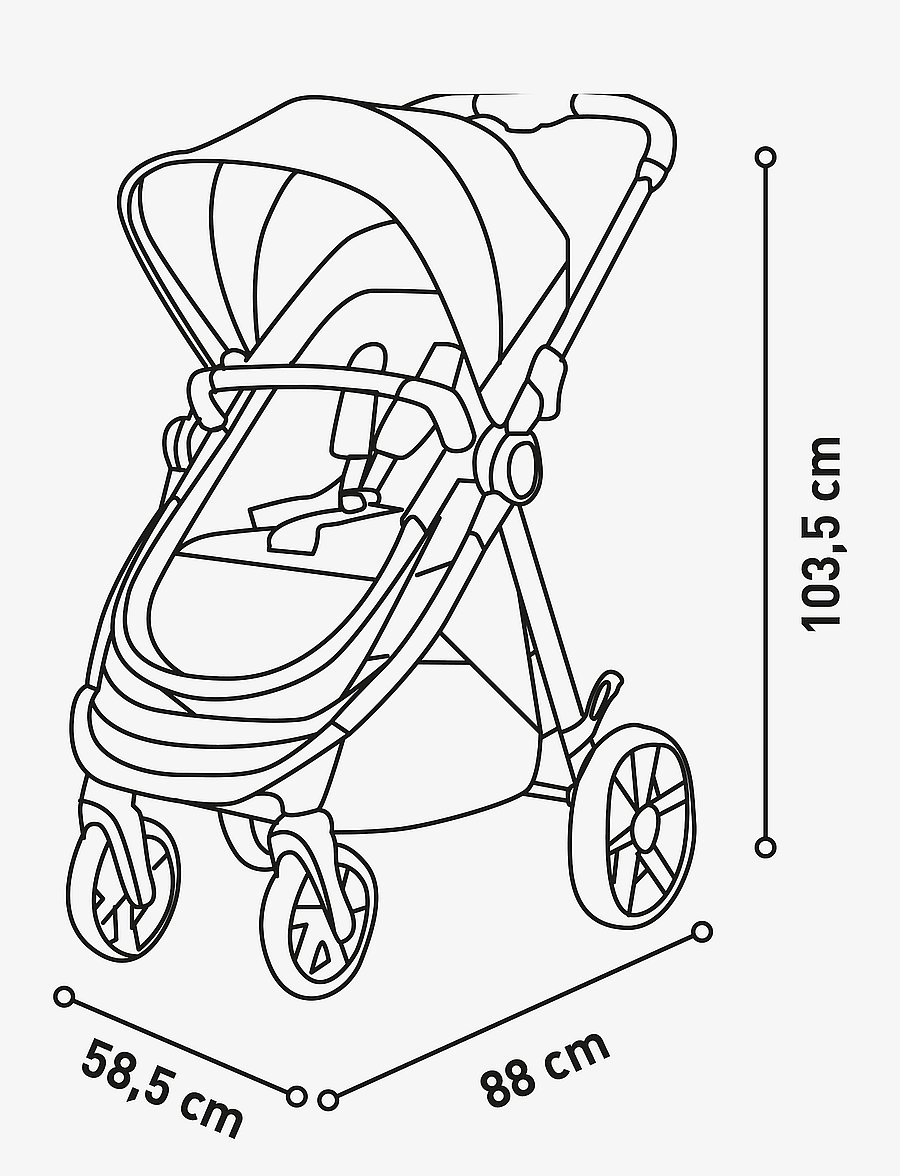 Asalvo - Asalvo Convertible Happy, Black - kinderwagen - black - 4