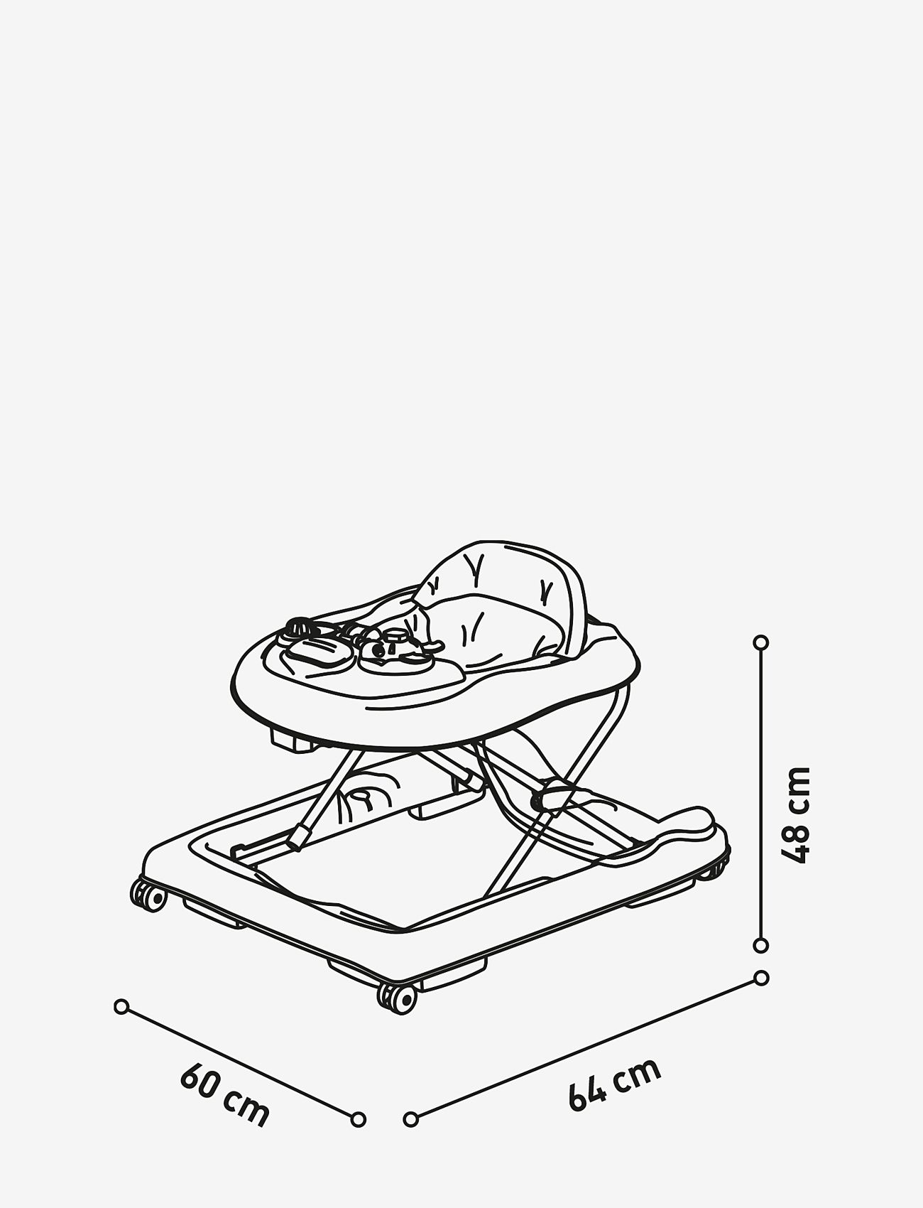 Asalvo - Asalvo Walking Chair Baby, Dino - gåstole - grey - 1