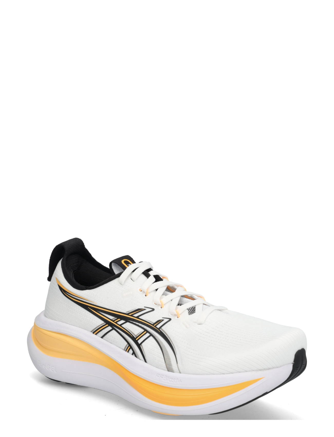 Asics GEL-NIMBUS 28 - Sport shoes - WHITE/STADIUM ORANGE / white
