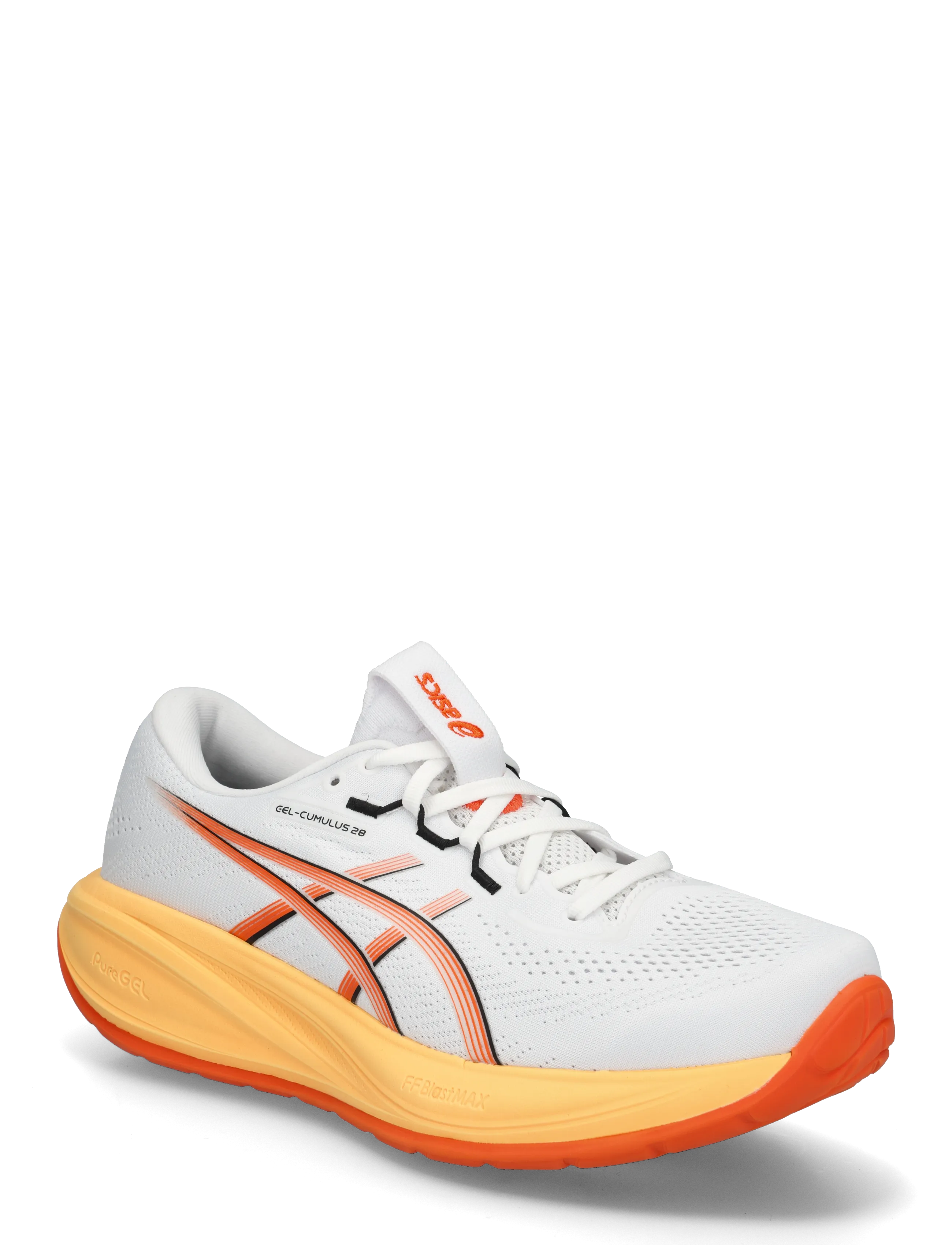 Asics GEL-CUMULUS 28 - Laufschuhe - WHITE/ENERGY ORANGE / white