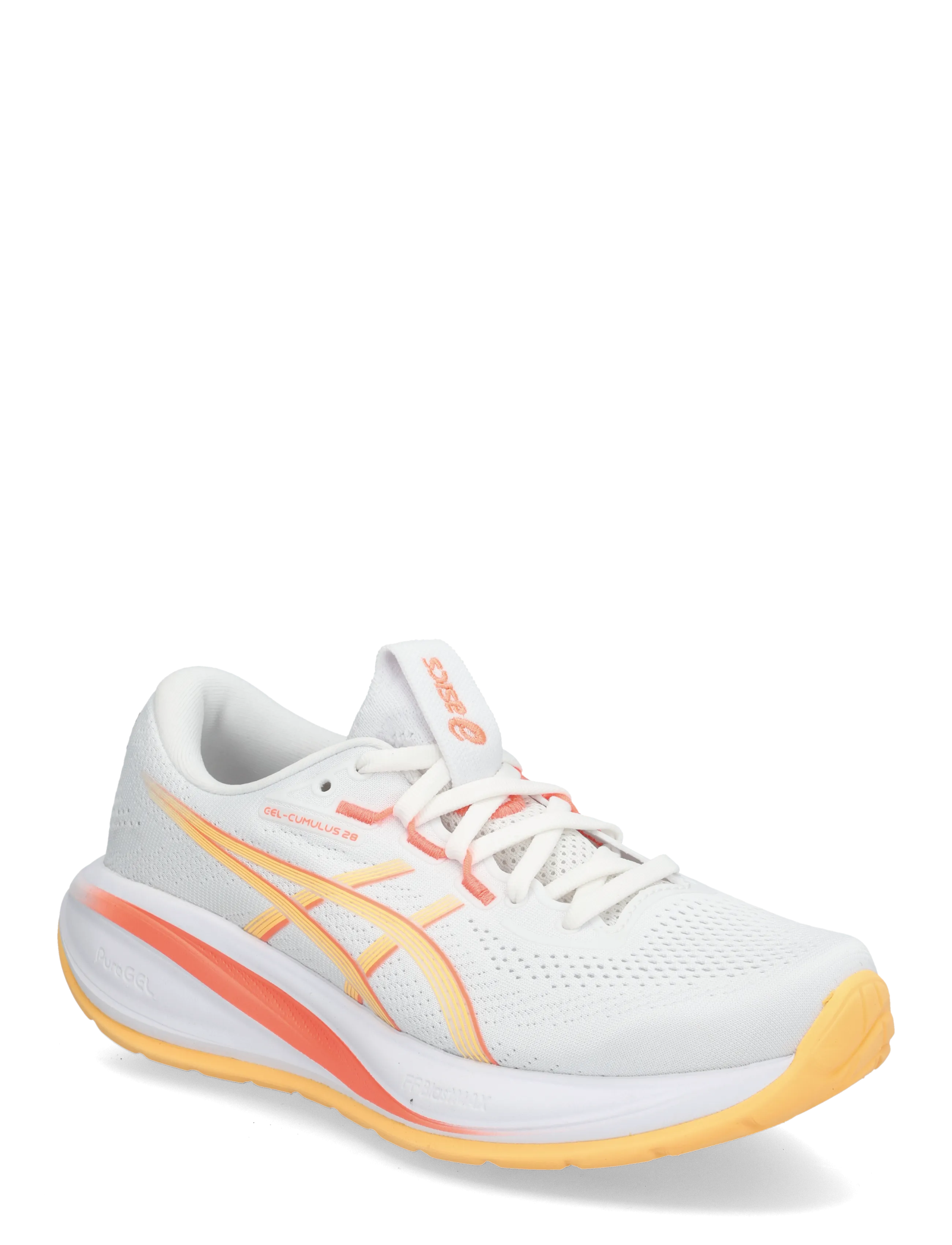 Asics GEL-CUMULUS 28 - Sko - WHITE/ORANGE GLOW / white