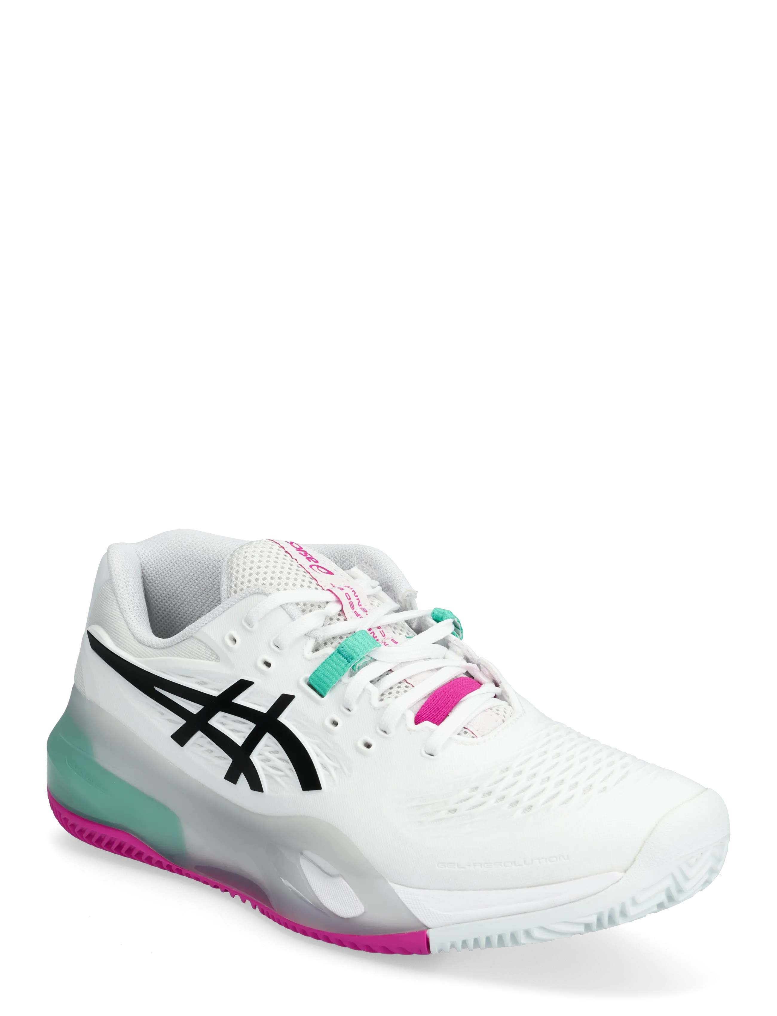 Asics GEL-RESOLUTION X CLAY - Rakešu sporta veidu apavi - WHITE/AURORA GREEN / white